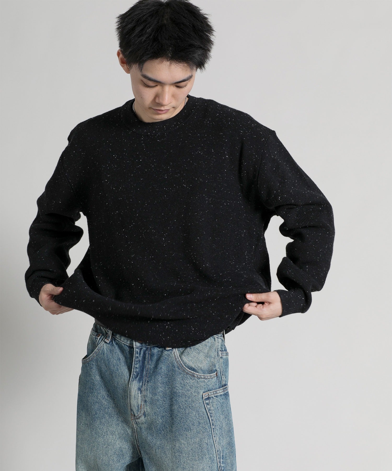 アイモハ aimoha 【aimoha neo】 Cozy Flecked Pullover （ブラック） ブラック