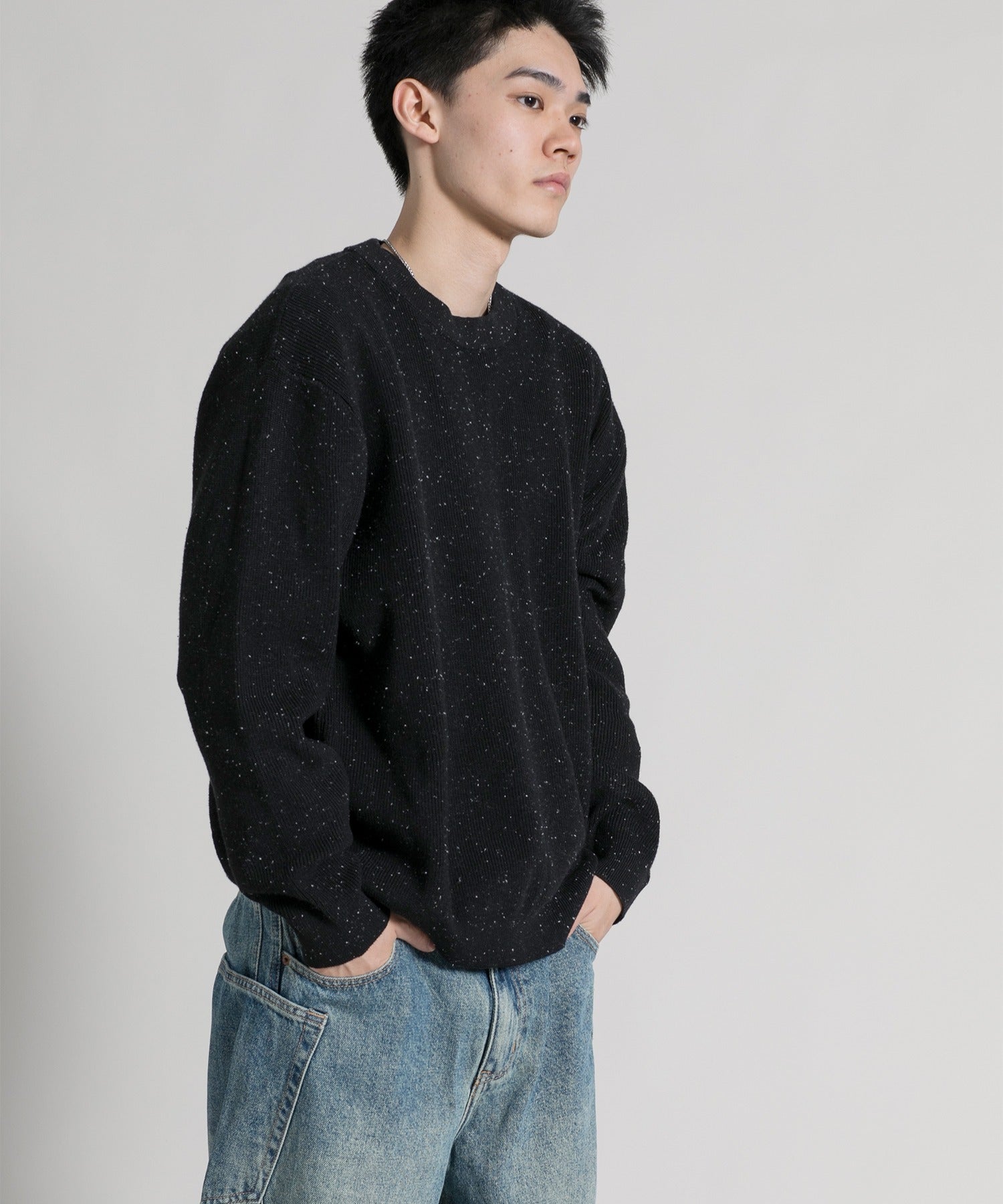 アイモハ aimoha 【aimoha neo】 Cozy Flecked Pullover （ブラック） ブラック