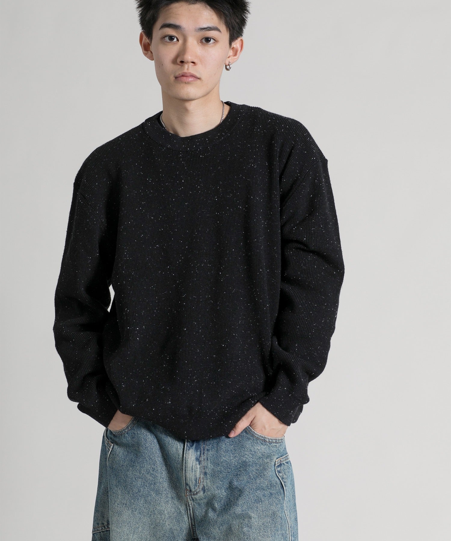 アイモハ aimoha 【aimoha neo】 Cozy Flecked Pullover （ブラック） ブラック