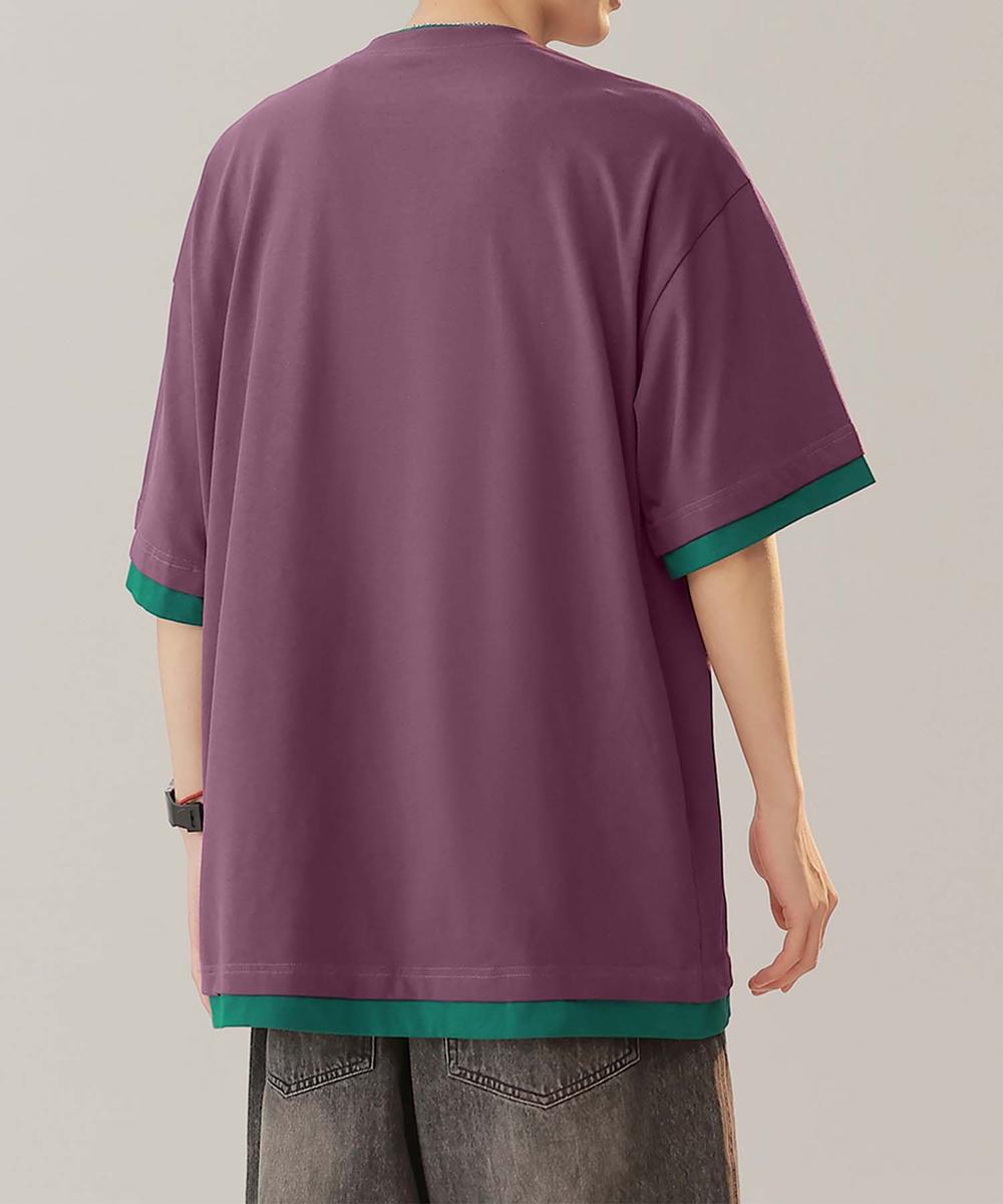 アイモハ aimoha 【aimoha neo】Monochrome Trim T-Shirt （パープル） パープル