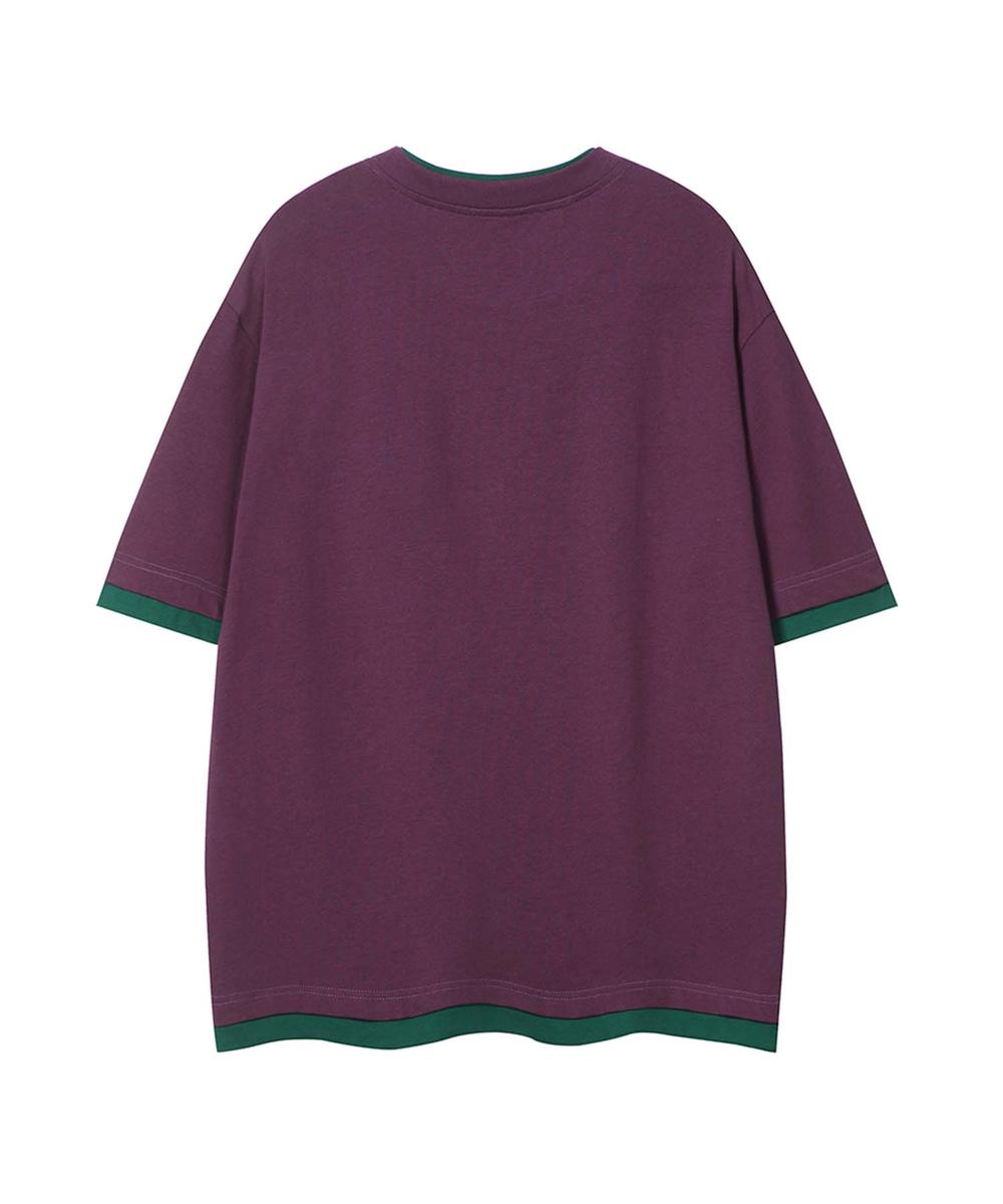 アイモハ aimoha 【aimoha neo】Monochrome Trim T-Shirt （パープル） パープル