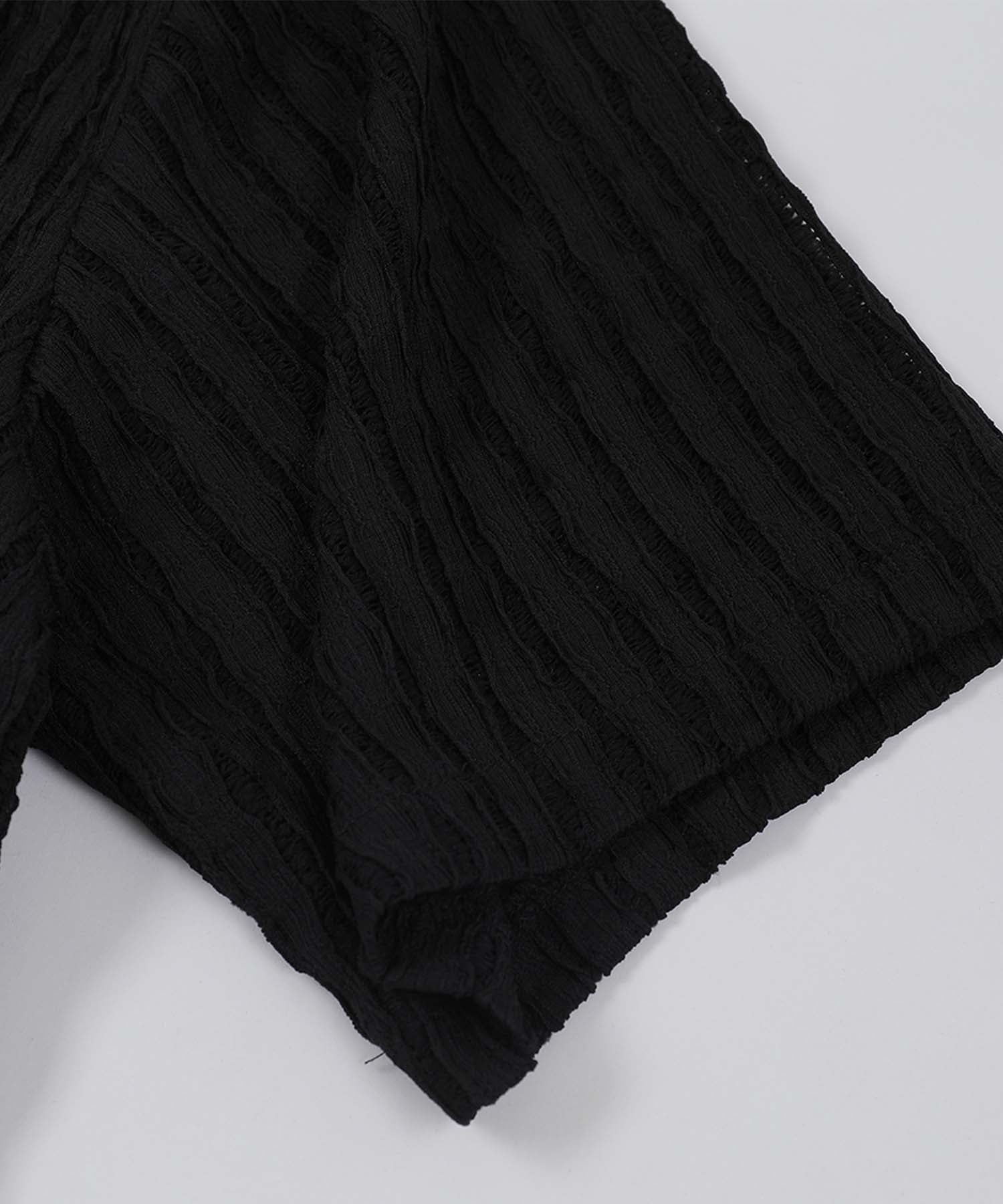 アイモハ aimoha 【aimoha neo】Pinstripe Pocket Shirt （ブラック） ブラック