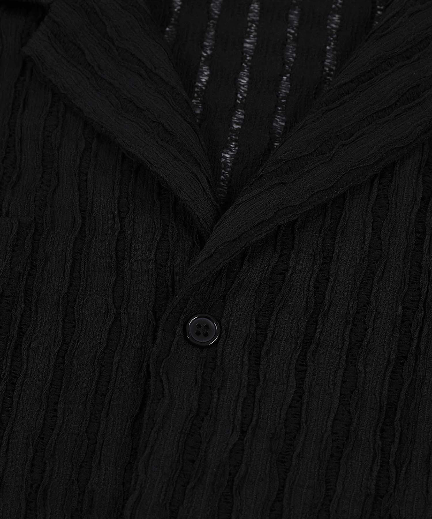 アイモハ aimoha 【aimoha neo】Pinstripe Pocket Shirt （ブラック） ブラック