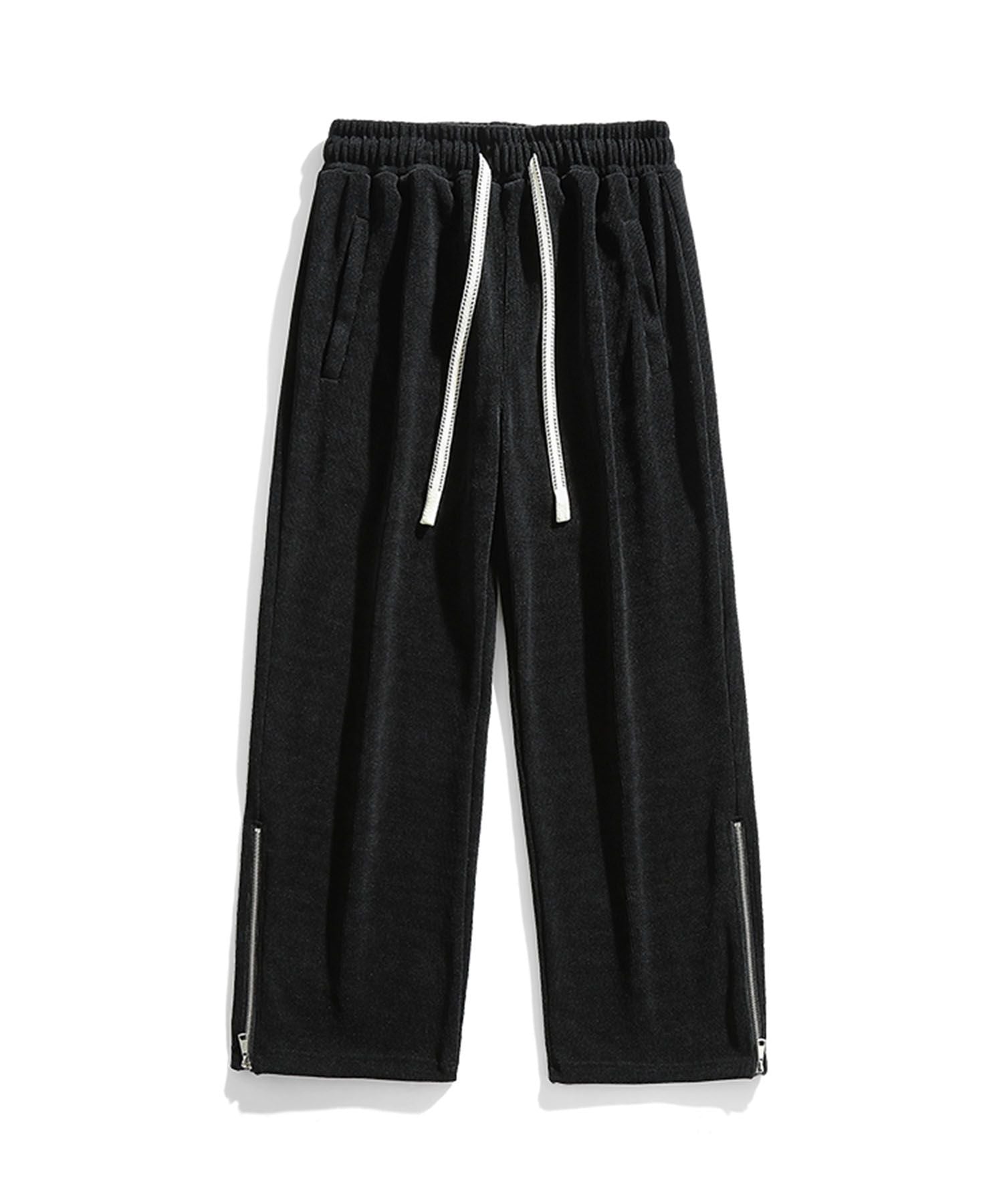 アイモハ aimoha aimoha MEN/裾ファスナー付き コーデュロイライクパンツ/Corduroy-style pants with zippered cuffs （ブラック） ブラック