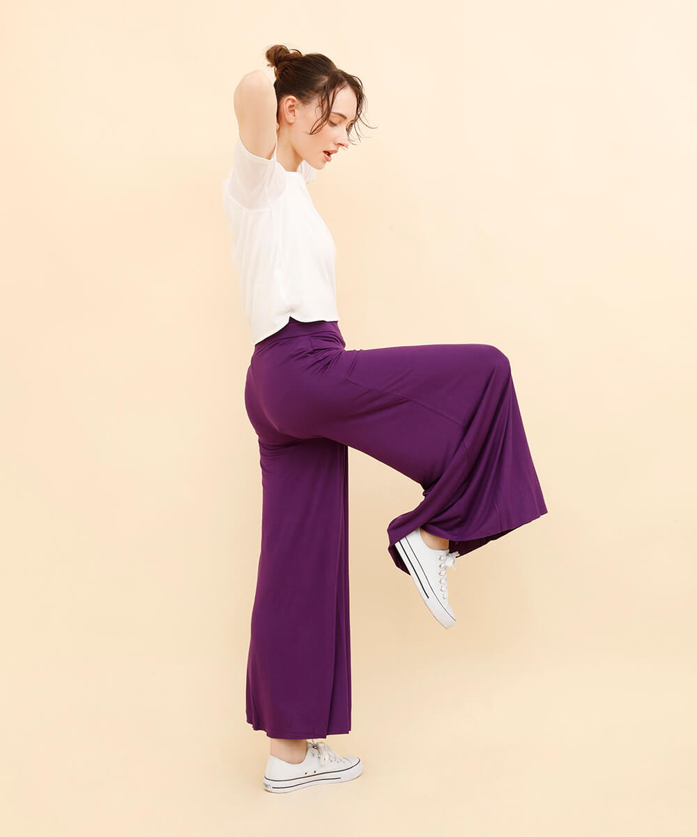 Aimoha High Waist Stretch Cotton Flare Pants Pants Gaucho Pants Flare Flare Pants Wide Wide Pants Stretch Relax Pants Relax