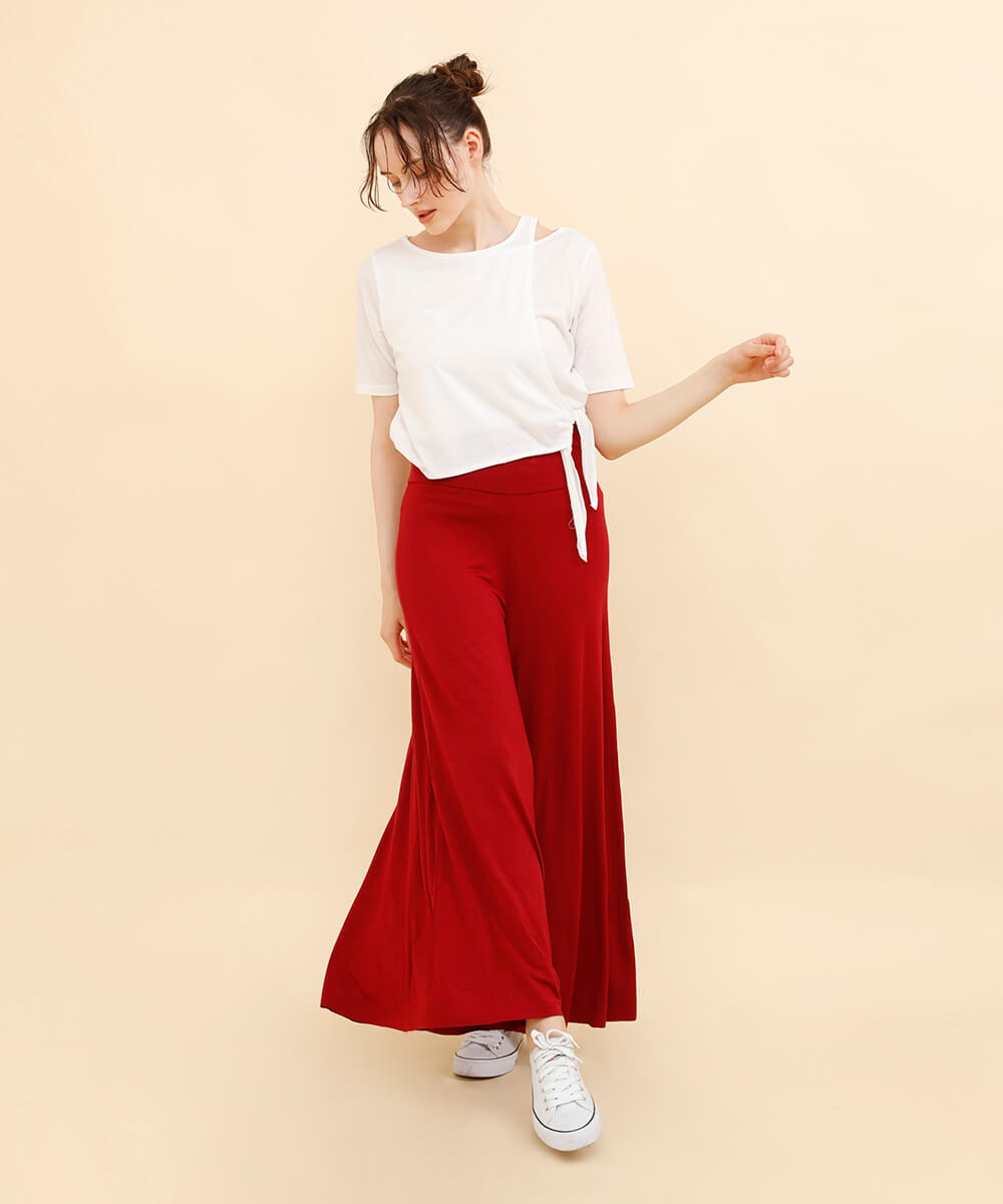 Aimoha High Waist Stretch Cotton Flare Pants Pants Gaucho Pants Flare Flare Pants Wide Wide Pants Stretch Relax Pants Relax
