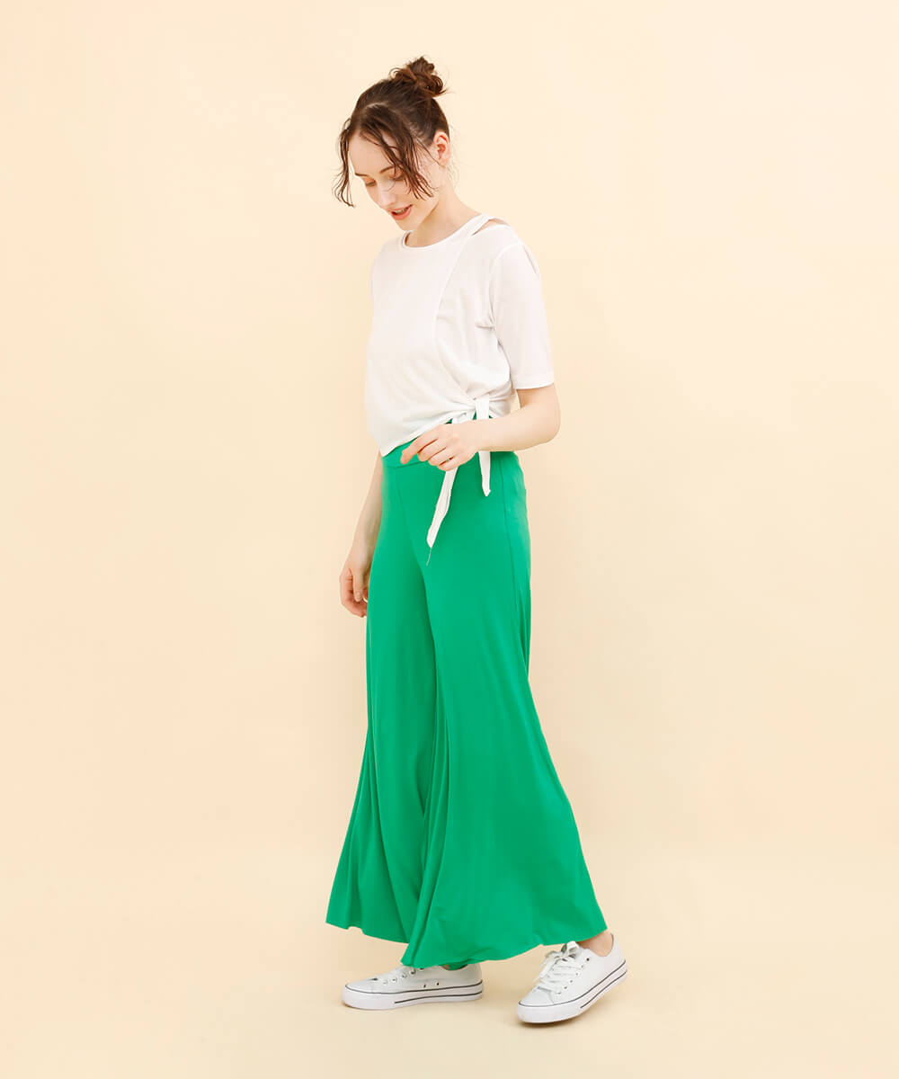 Aimoha High Waist Stretch Cotton Flare Pants Pants Gaucho Pants Flare Flare Pants Wide Wide Pants Stretch Relax Pants Relax