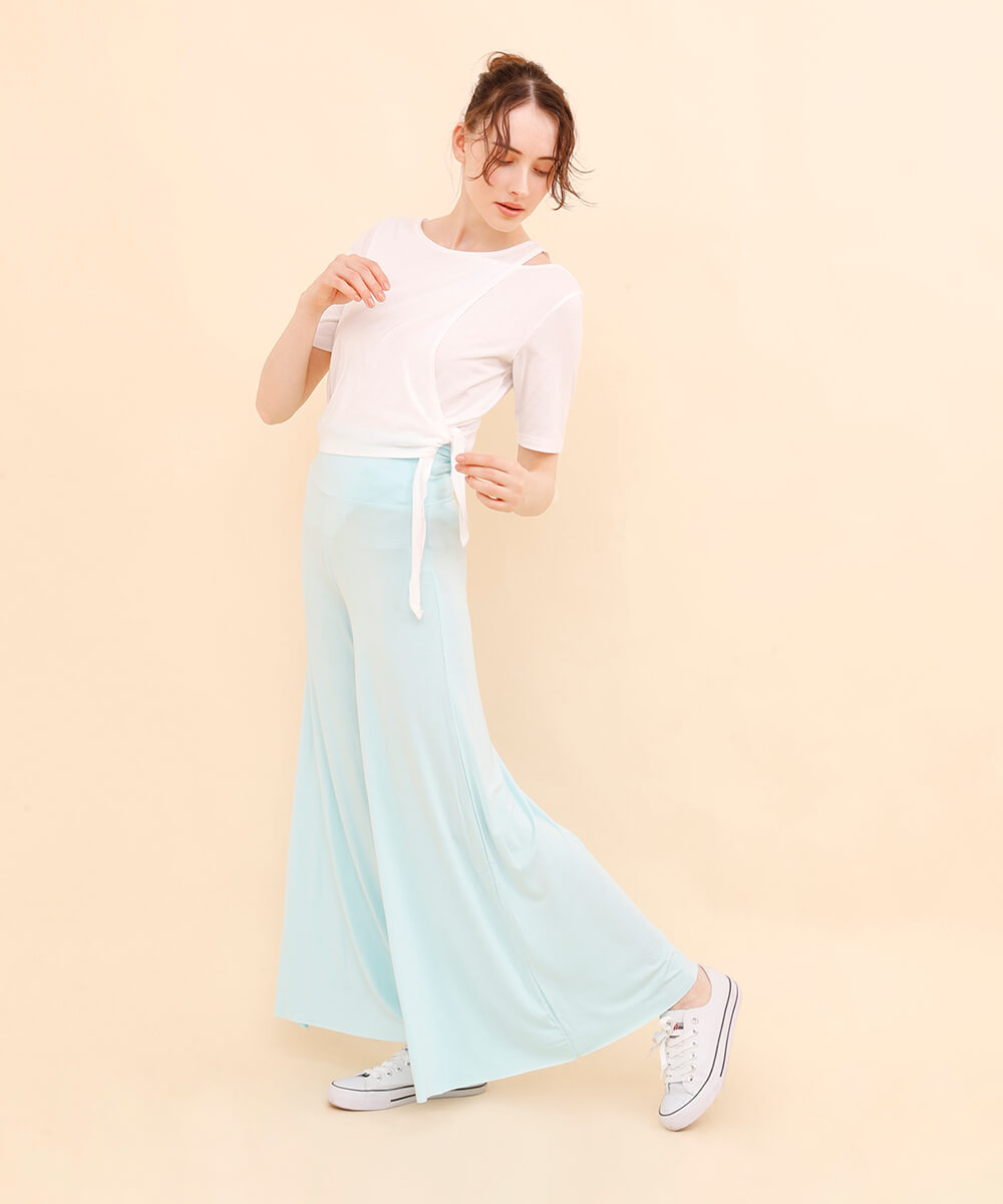 Aimoha High Waist Stretch Cotton Flare Pants Pants Gaucho Pants Flare Flare Pants Wide Wide Pants Stretch Relax Pants Relax