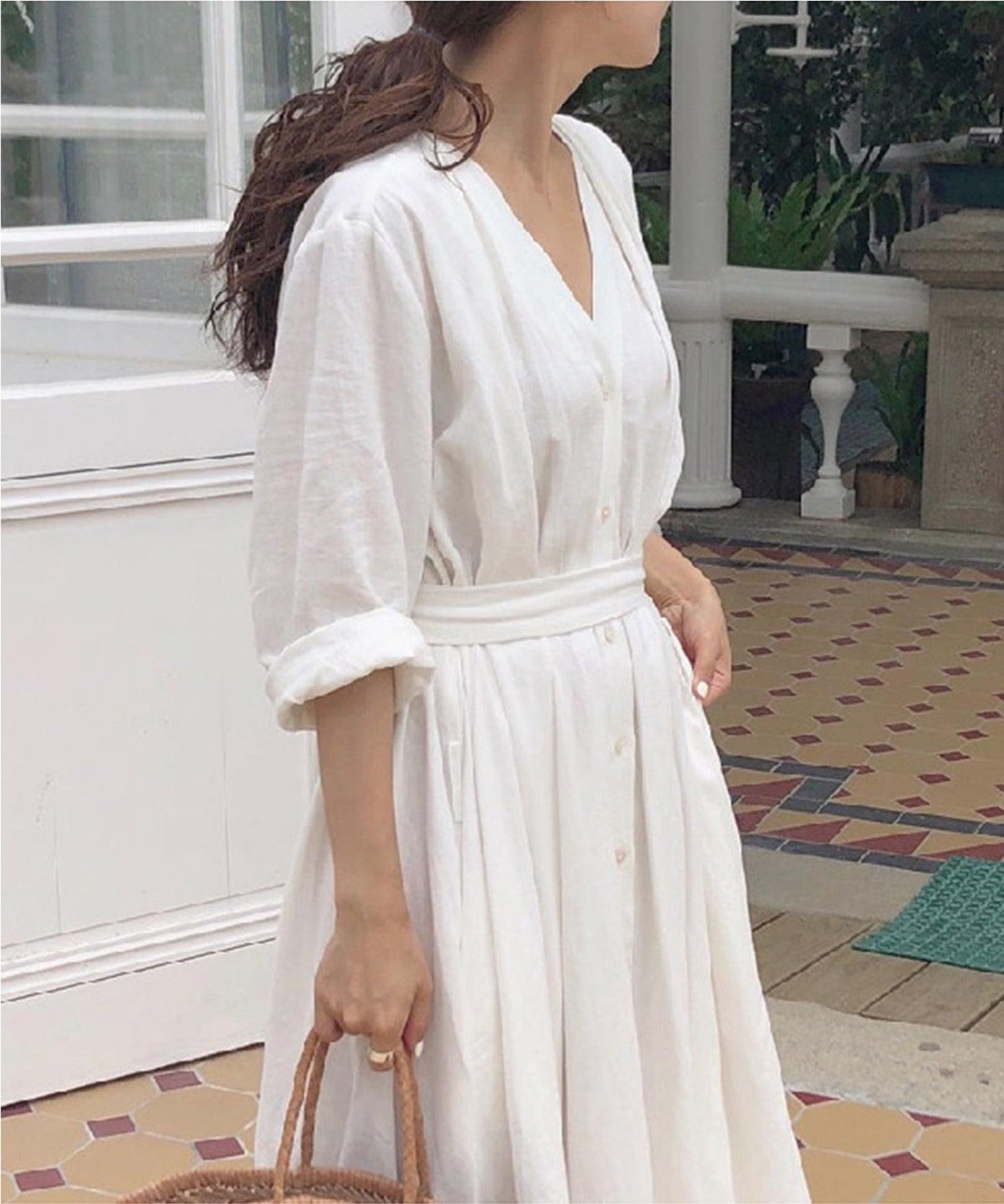 Aimoha Easy-to-wear Cotton-Linen Long Dress