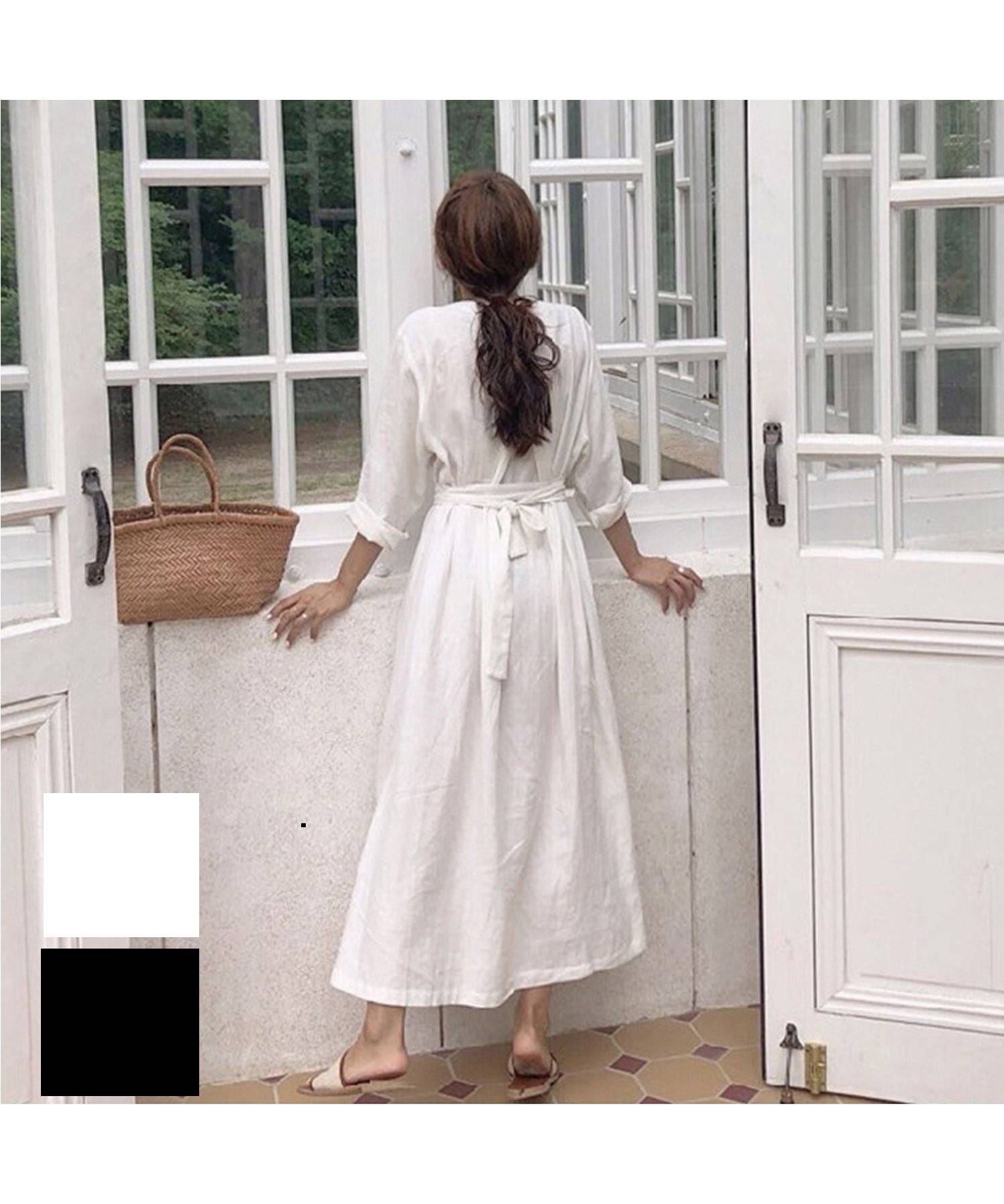 Aimoha Easy-to-wear Cotton-Linen Long Dress