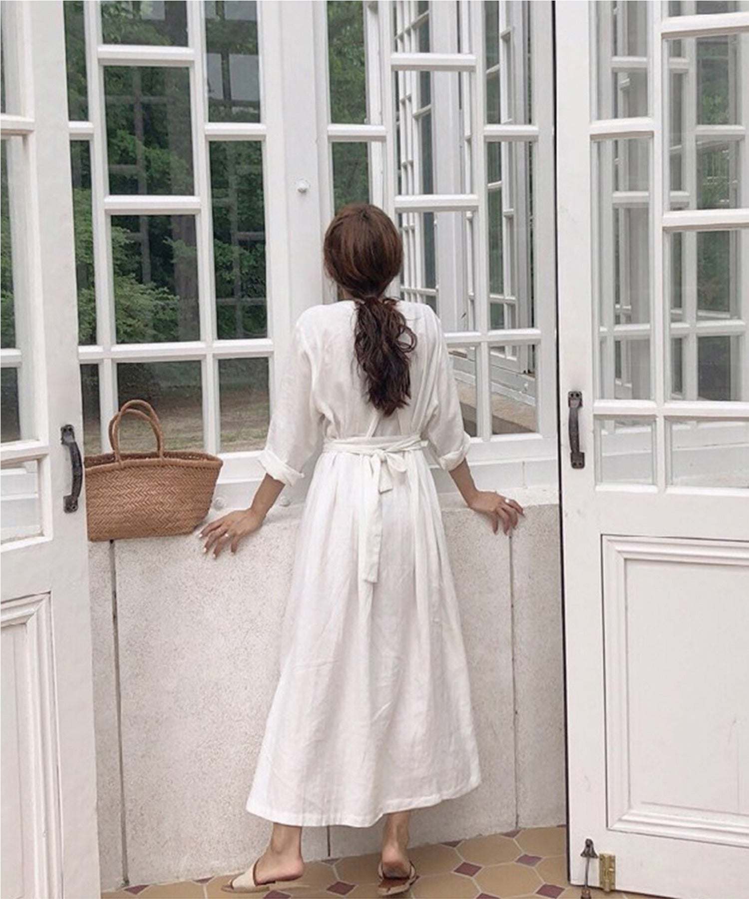 Aimoha Easy-to-wear Cotton-Linen Long Dress