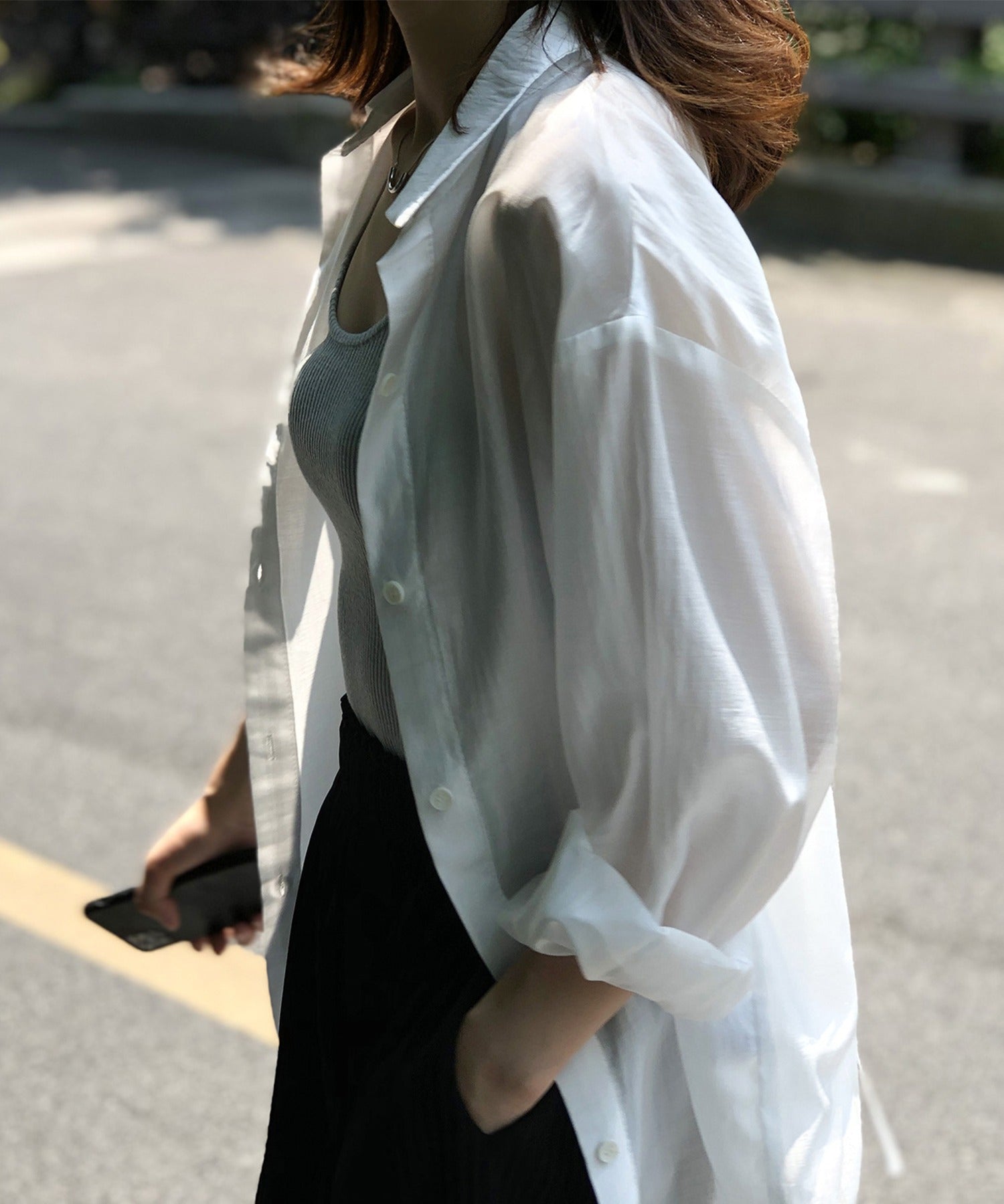 アイモハ aimoha 背中あきひもリボン付き UVカットブラウス