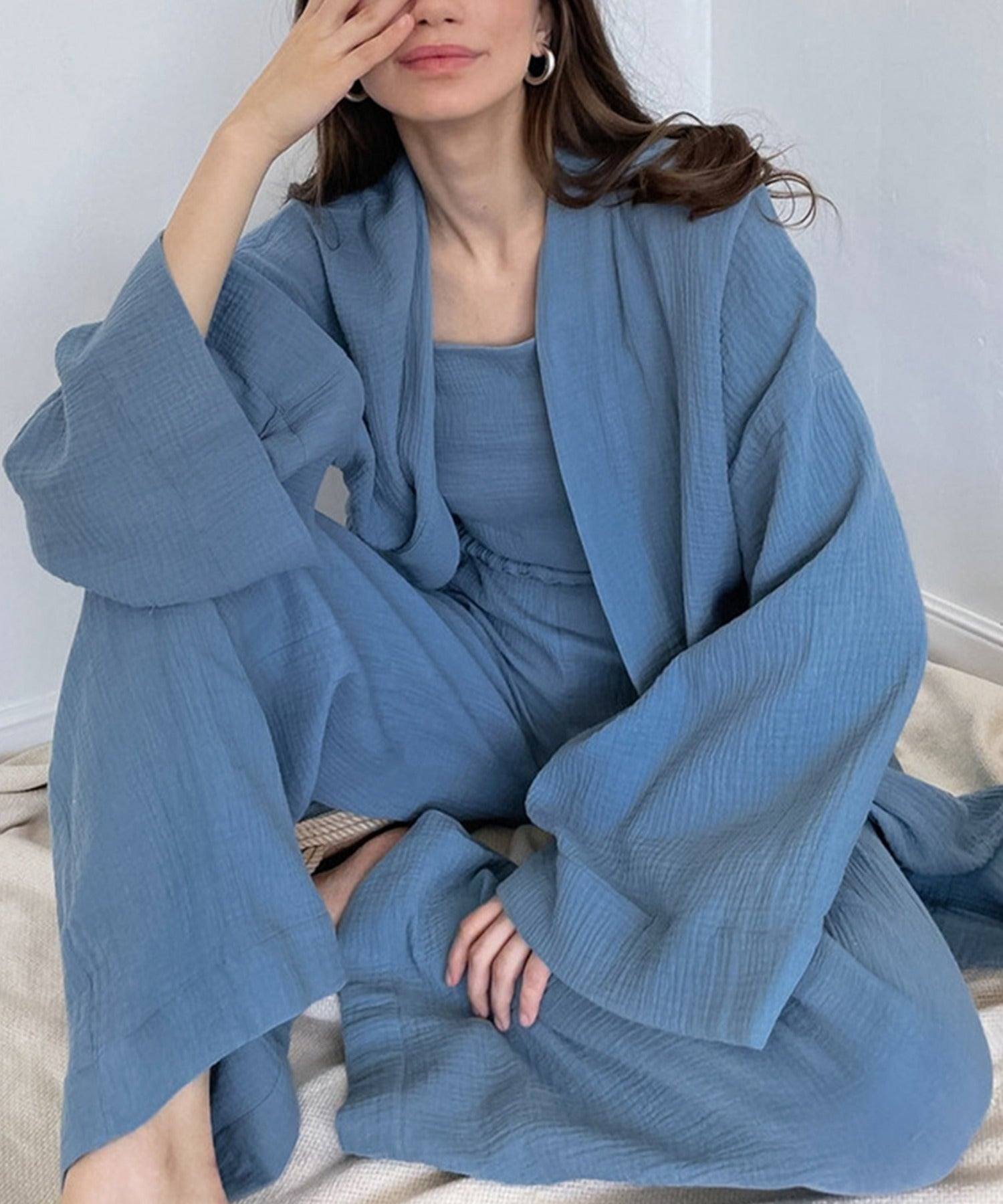 アイモハ aimoha 雙層紗布浴袍2件套