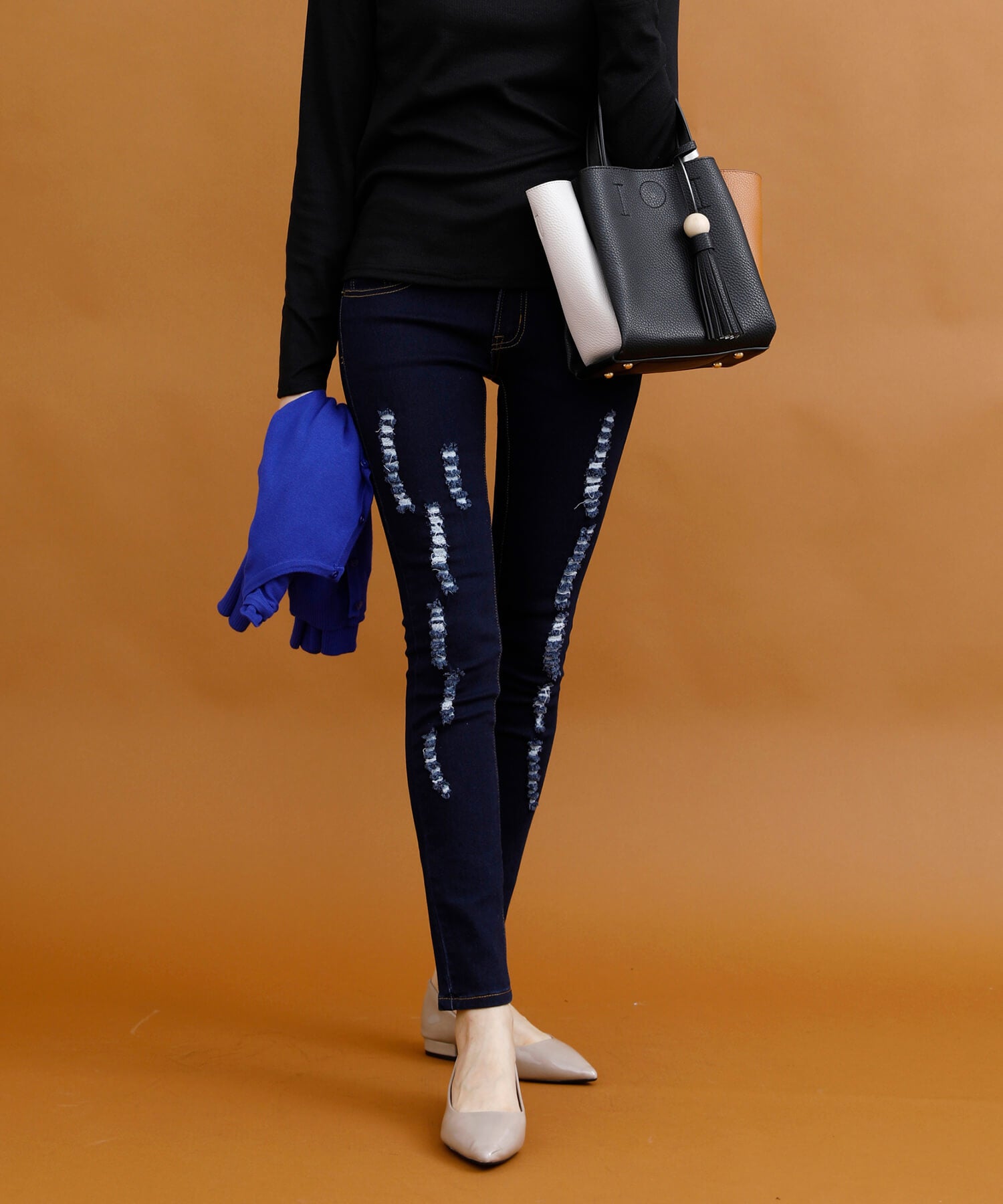 アイモハ aimoha クラッシュストレッチデニム （INDIGO） INDIGO