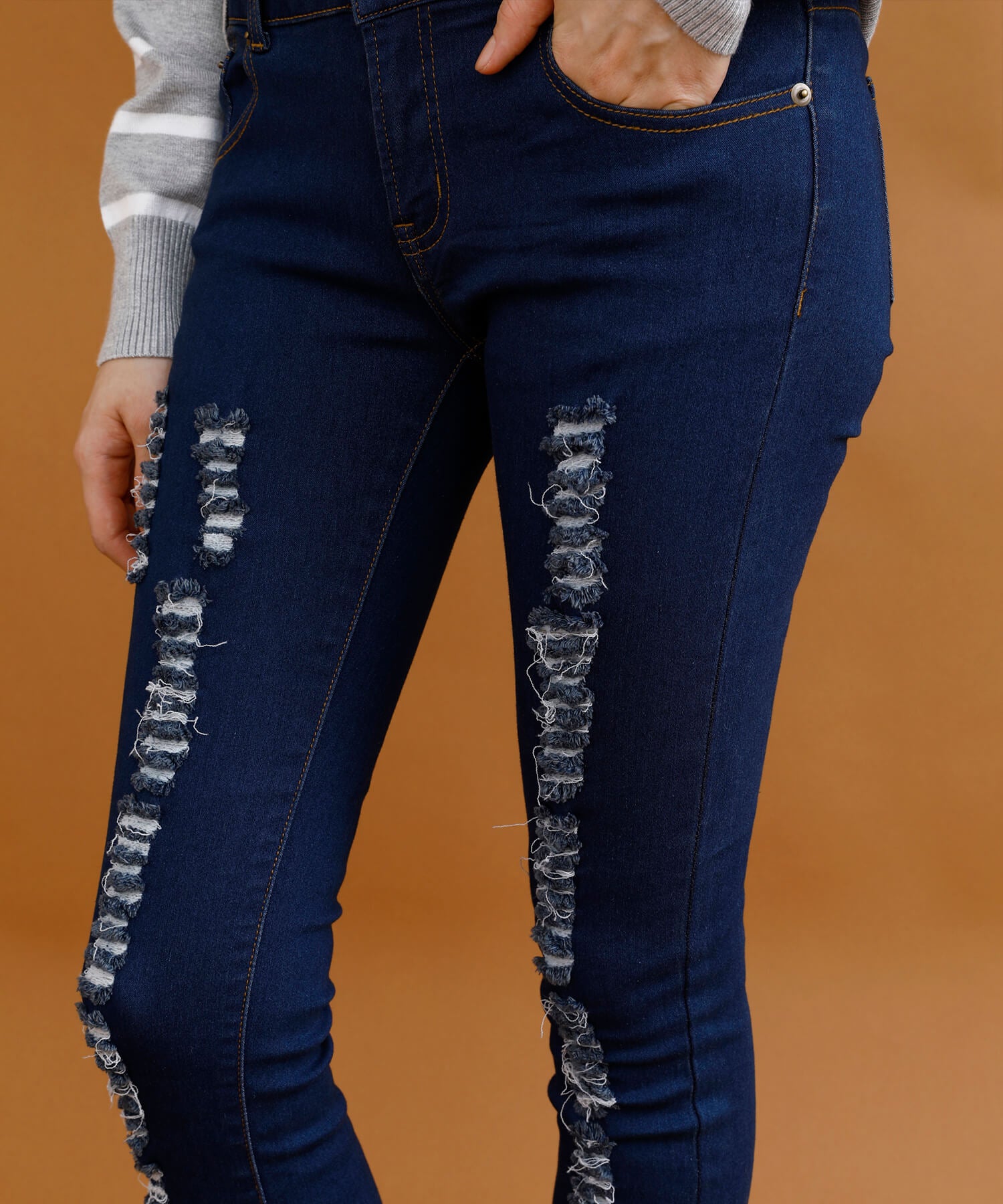 アイモハ aimoha クラッシュストレッチデニム （INDIGO） INDIGO