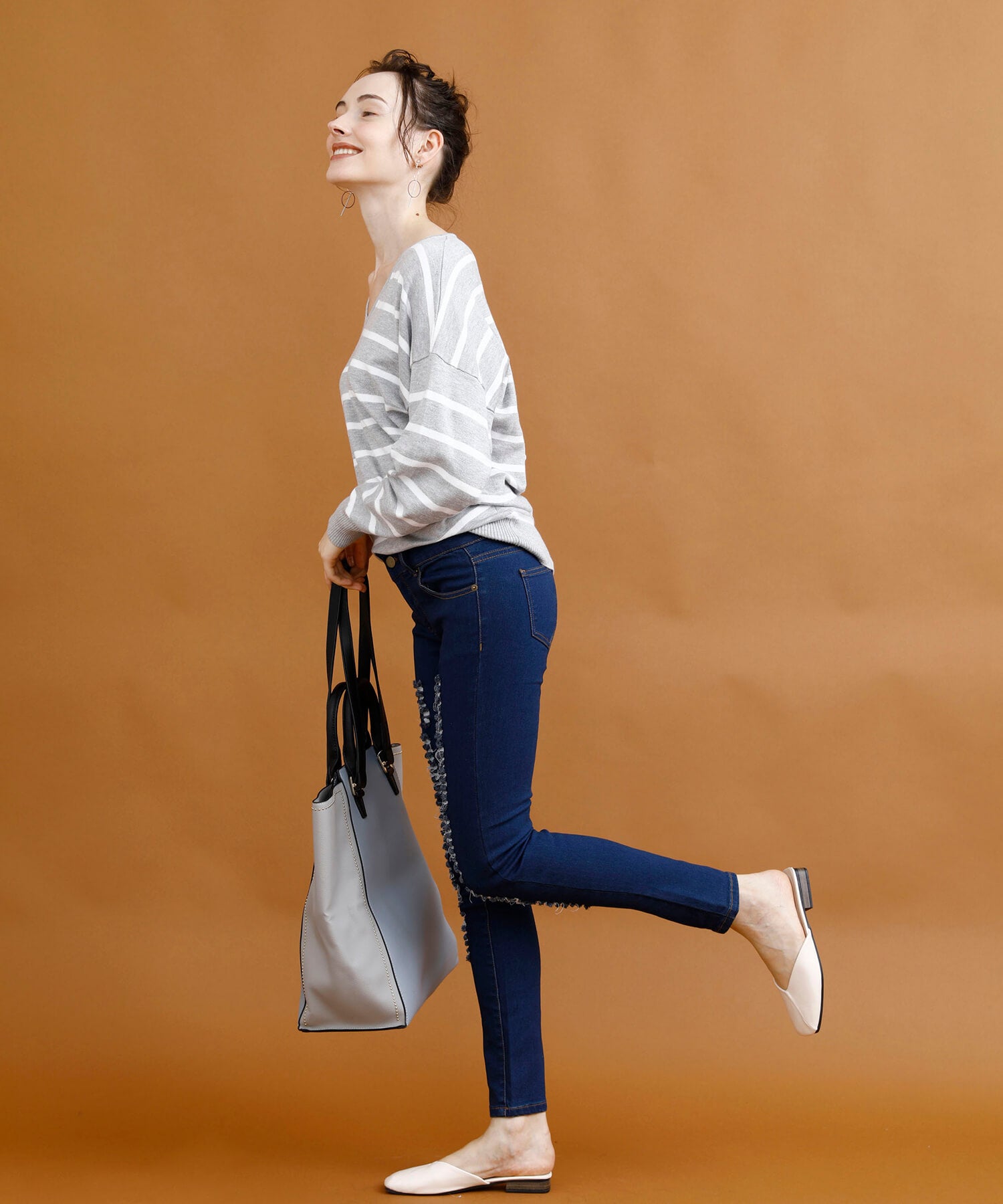 アイモハ aimoha クラッシュストレッチデニム （INDIGO） INDIGO