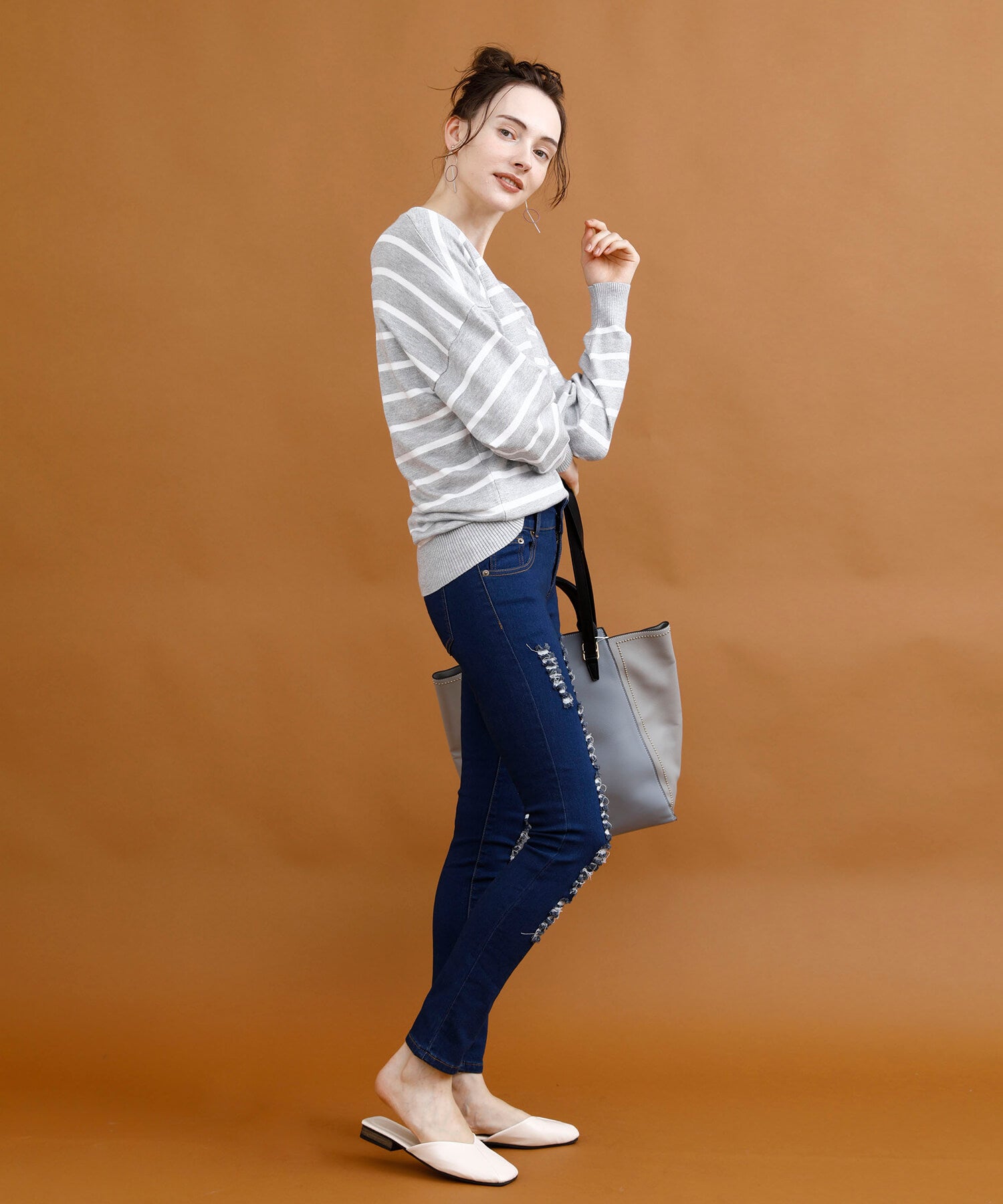 アイモハ aimoha クラッシュストレッチデニム （INDIGO） INDIGO