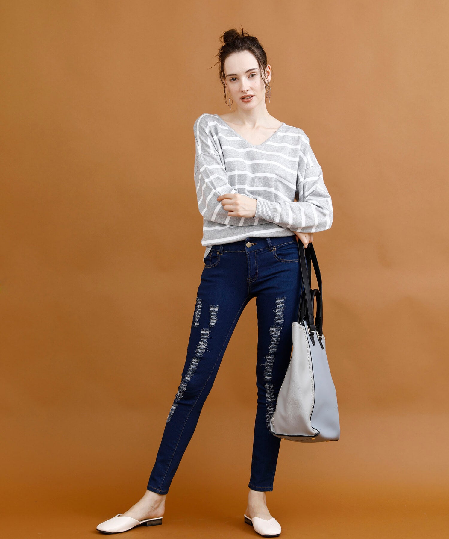 アイモハ aimoha クラッシュストレッチデニム （INDIGO） INDIGO