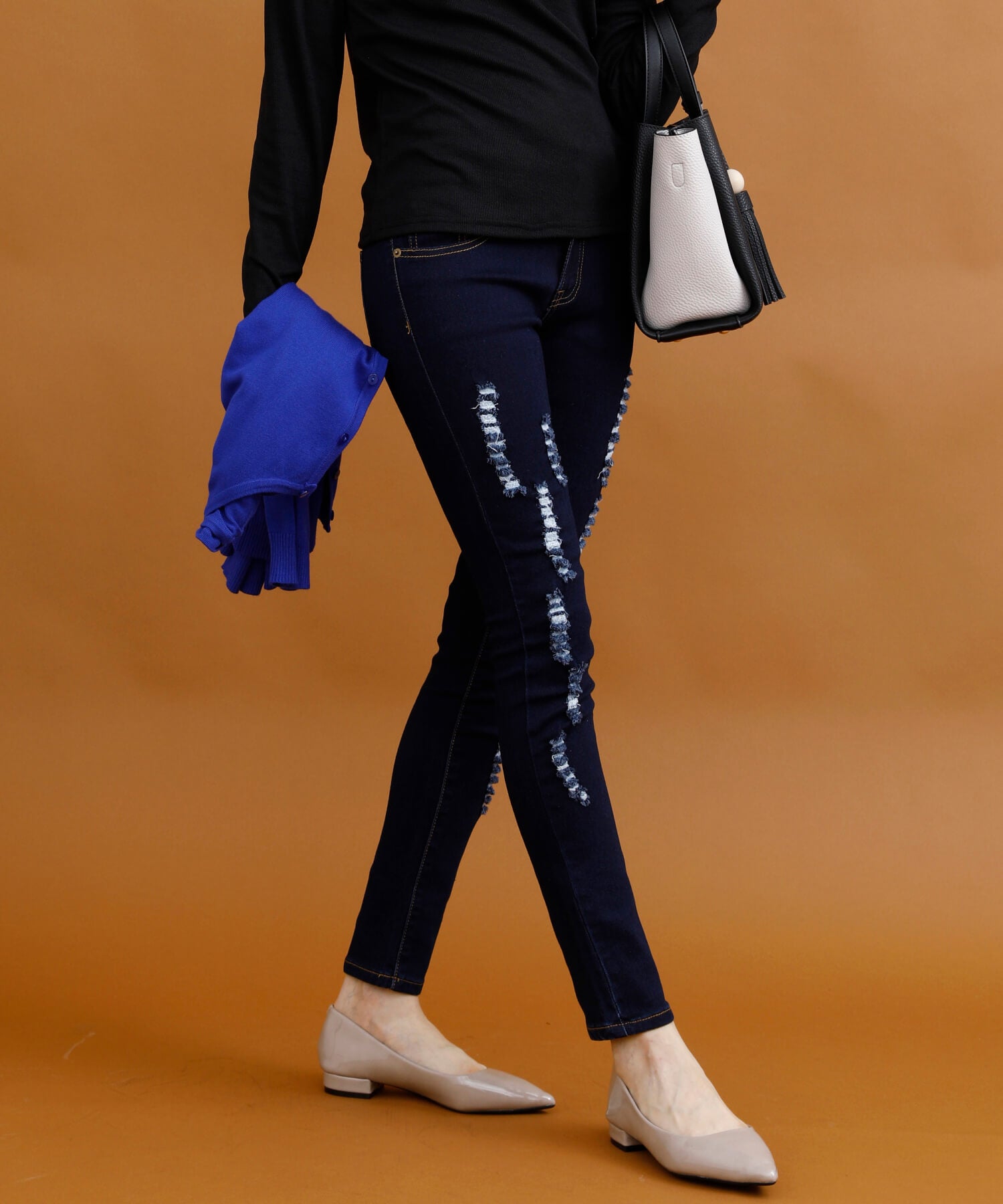 アイモハ aimoha クラッシュストレッチデニム （INDIGO） INDIGO