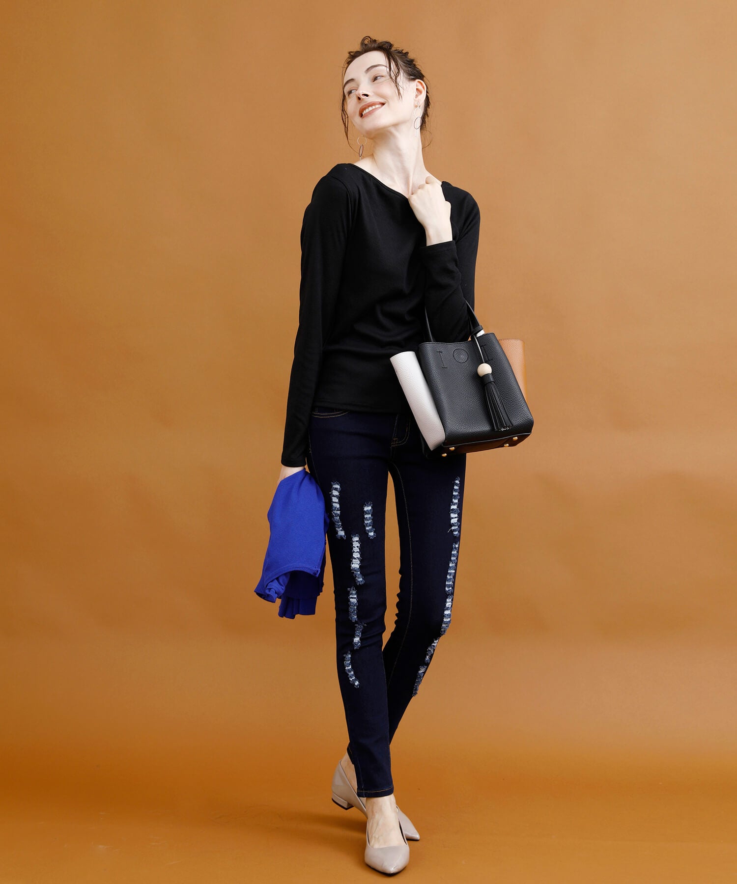 アイモハ aimoha クラッシュストレッチデニム （INDIGO） INDIGO
