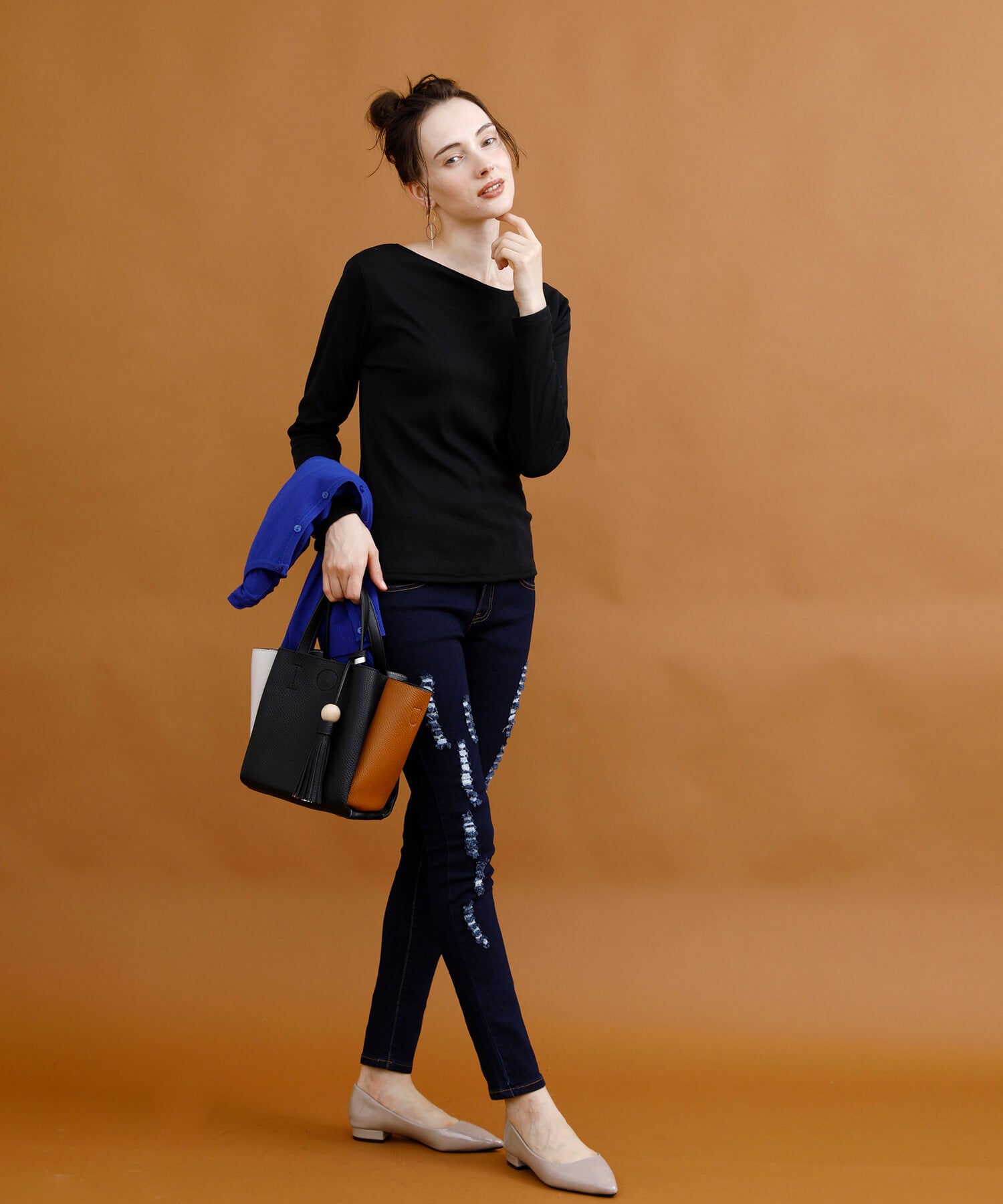 アイモハ aimoha クラッシュストレッチデニム （INDIGO） INDIGO