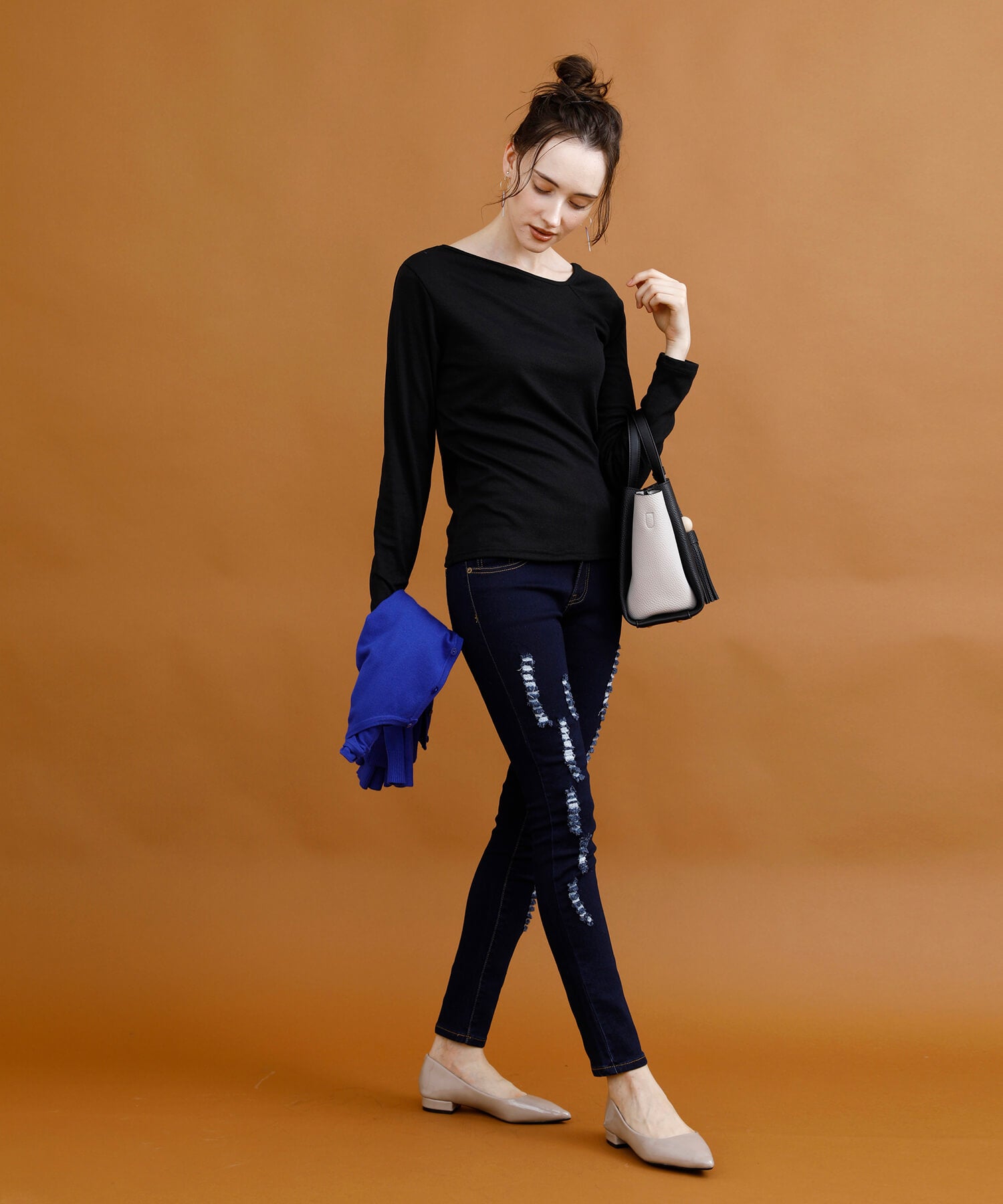 アイモハ aimoha クラッシュストレッチデニム （INDIGO） INDIGO