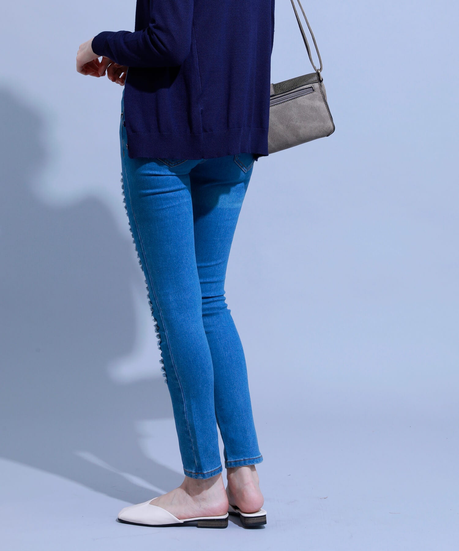 アイモハ aimoha クラッシュストレッチデニム （INDIGO） INDIGO