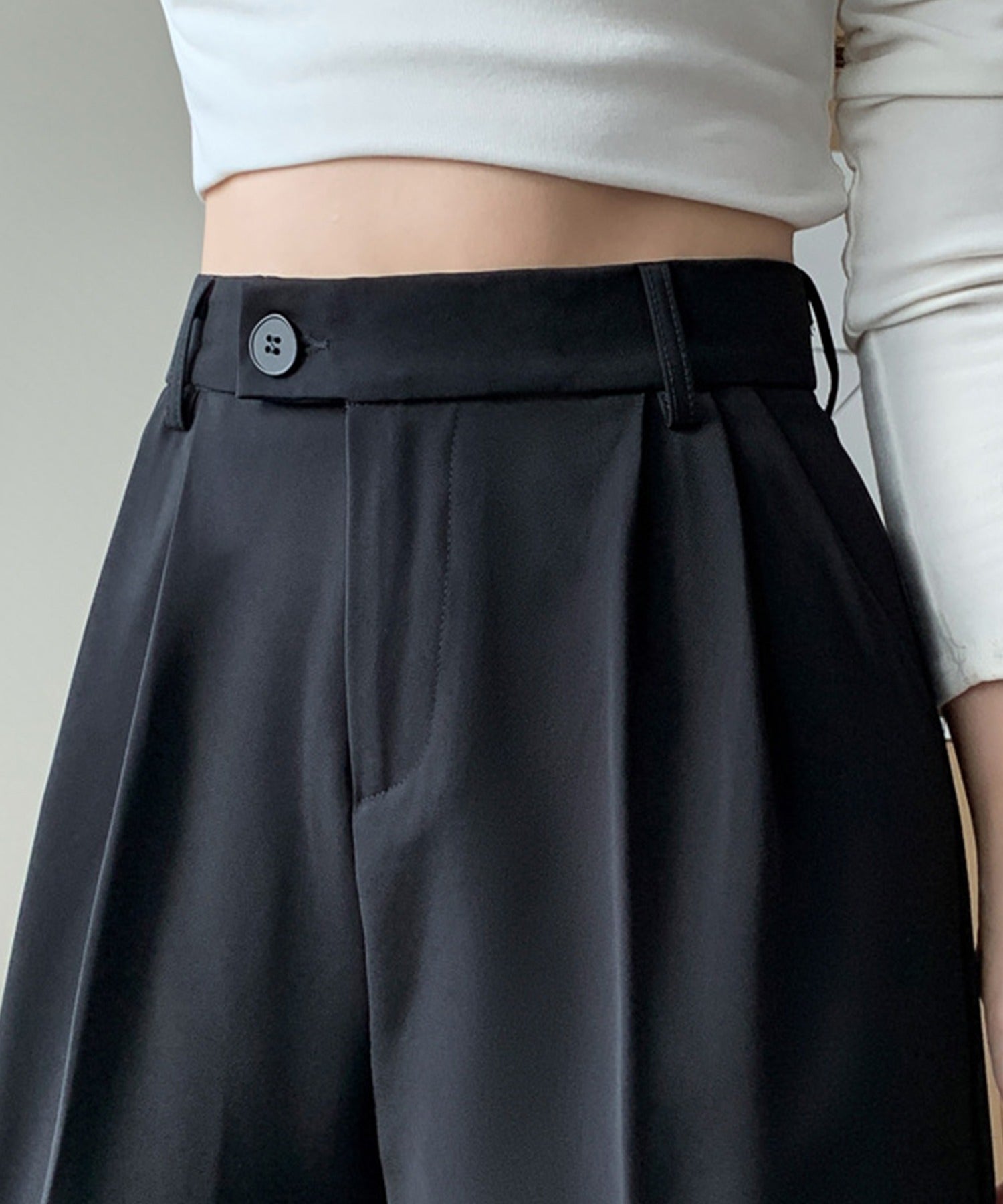 アイモハ aimoha ハイウエストタックワイドパンツ