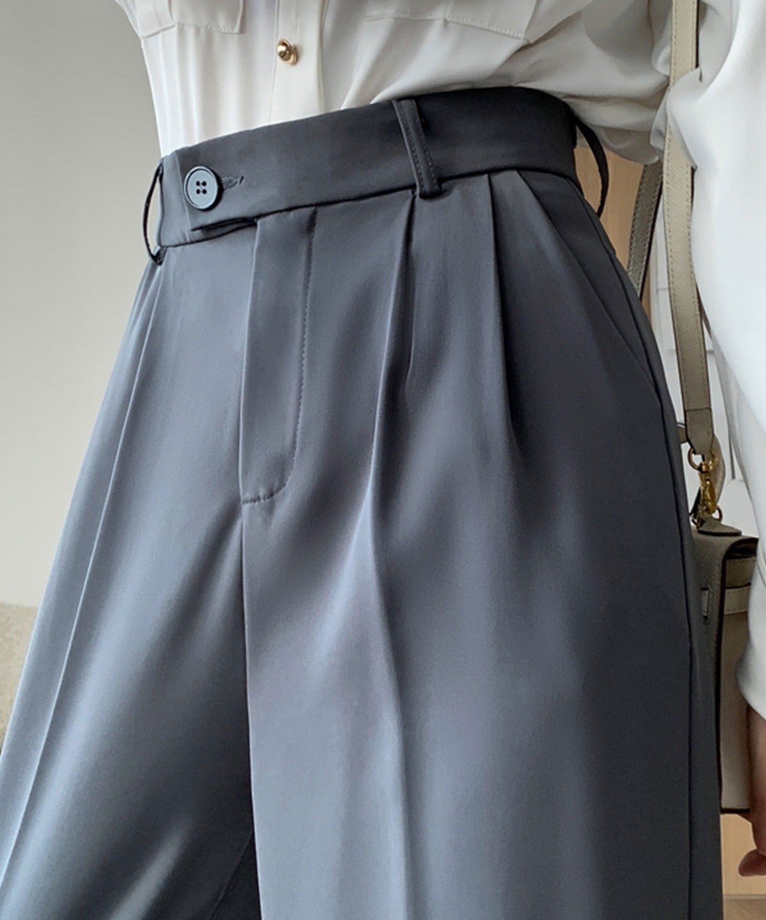 アイモハ aimoha ハイウエストタックワイドパンツ