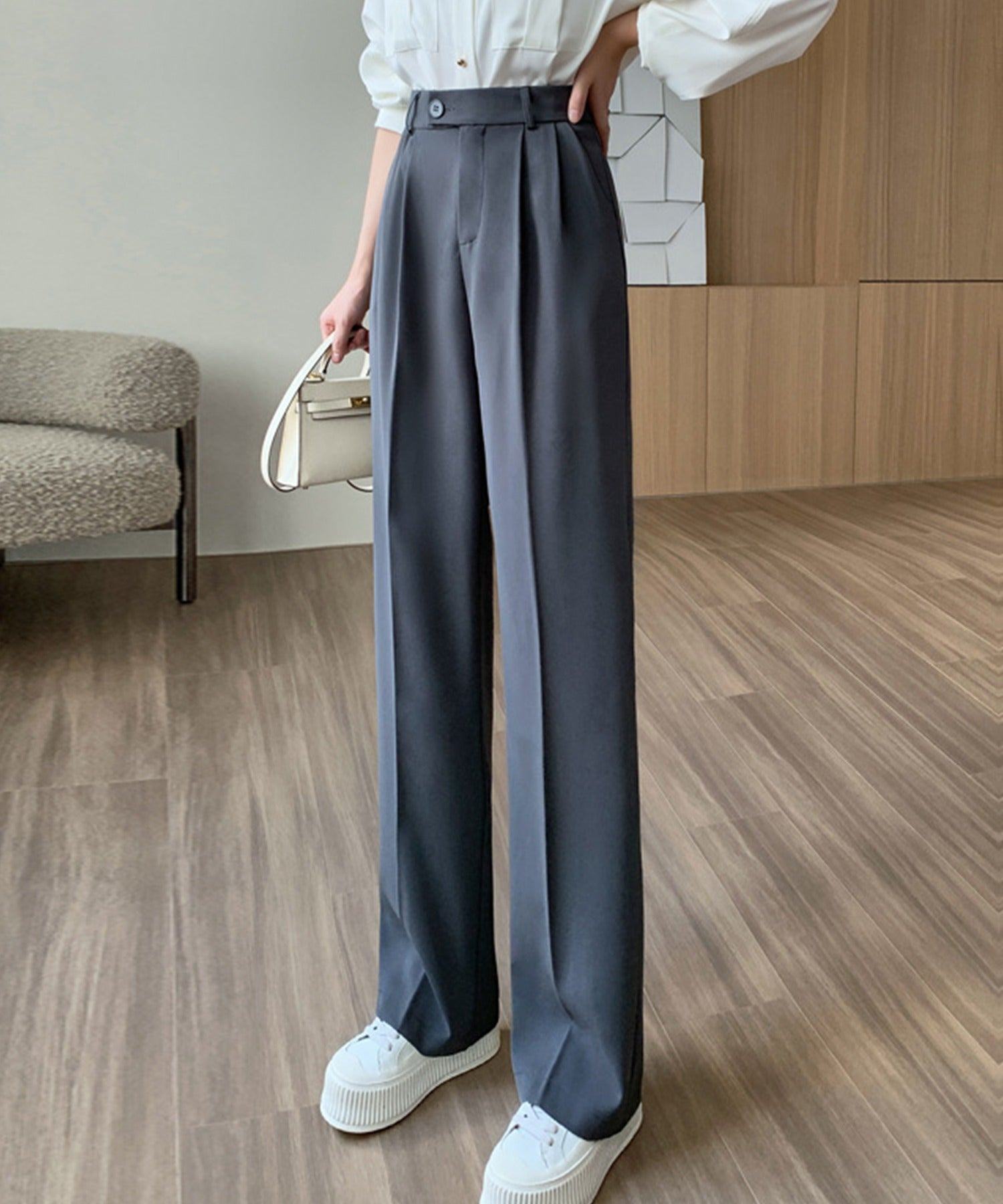 アイモハ aimoha ハイウエストタックワイドパンツ