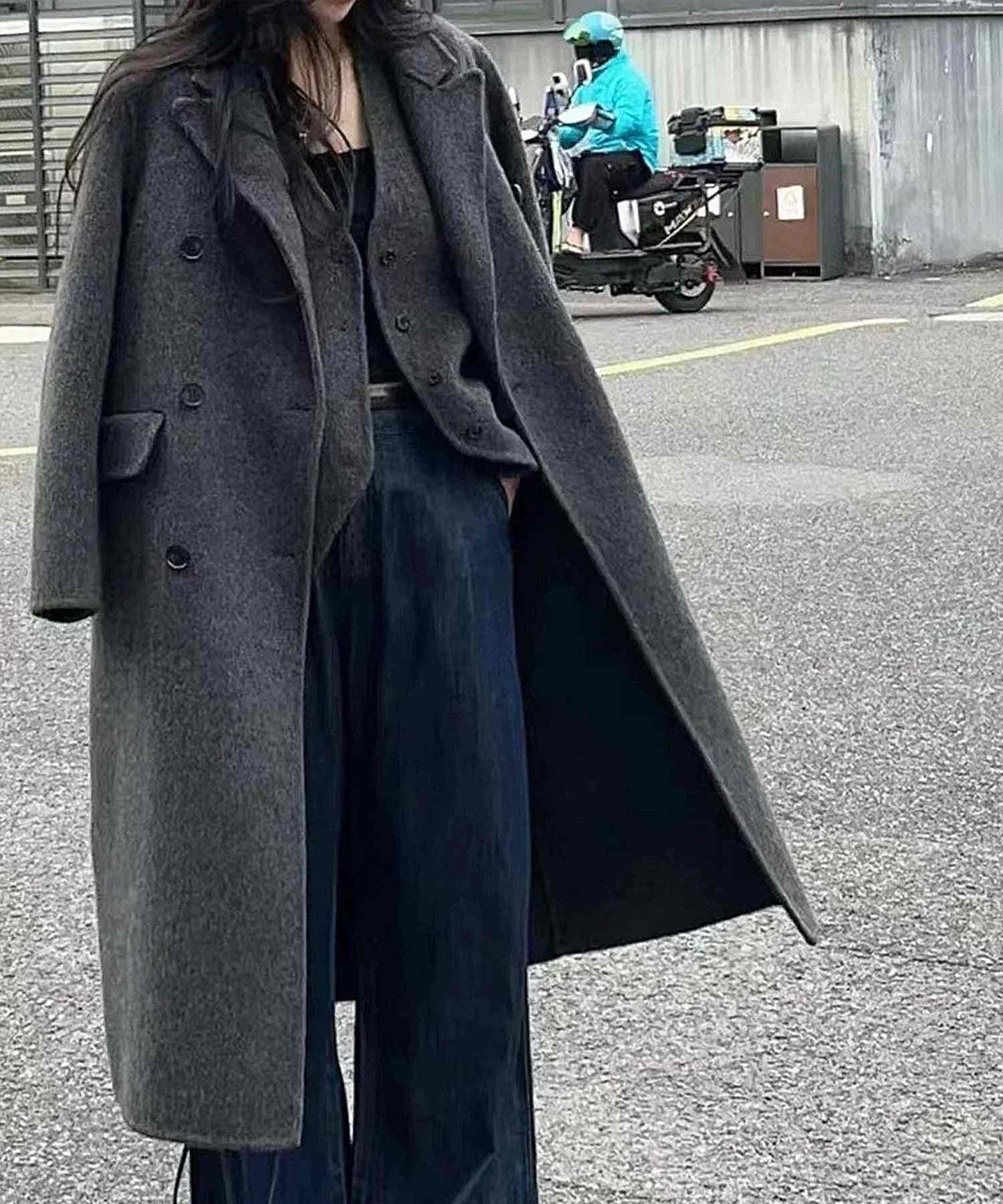 Aimoha aimoha -select-/ Wool Long Coat + Vest 2-Piece Set