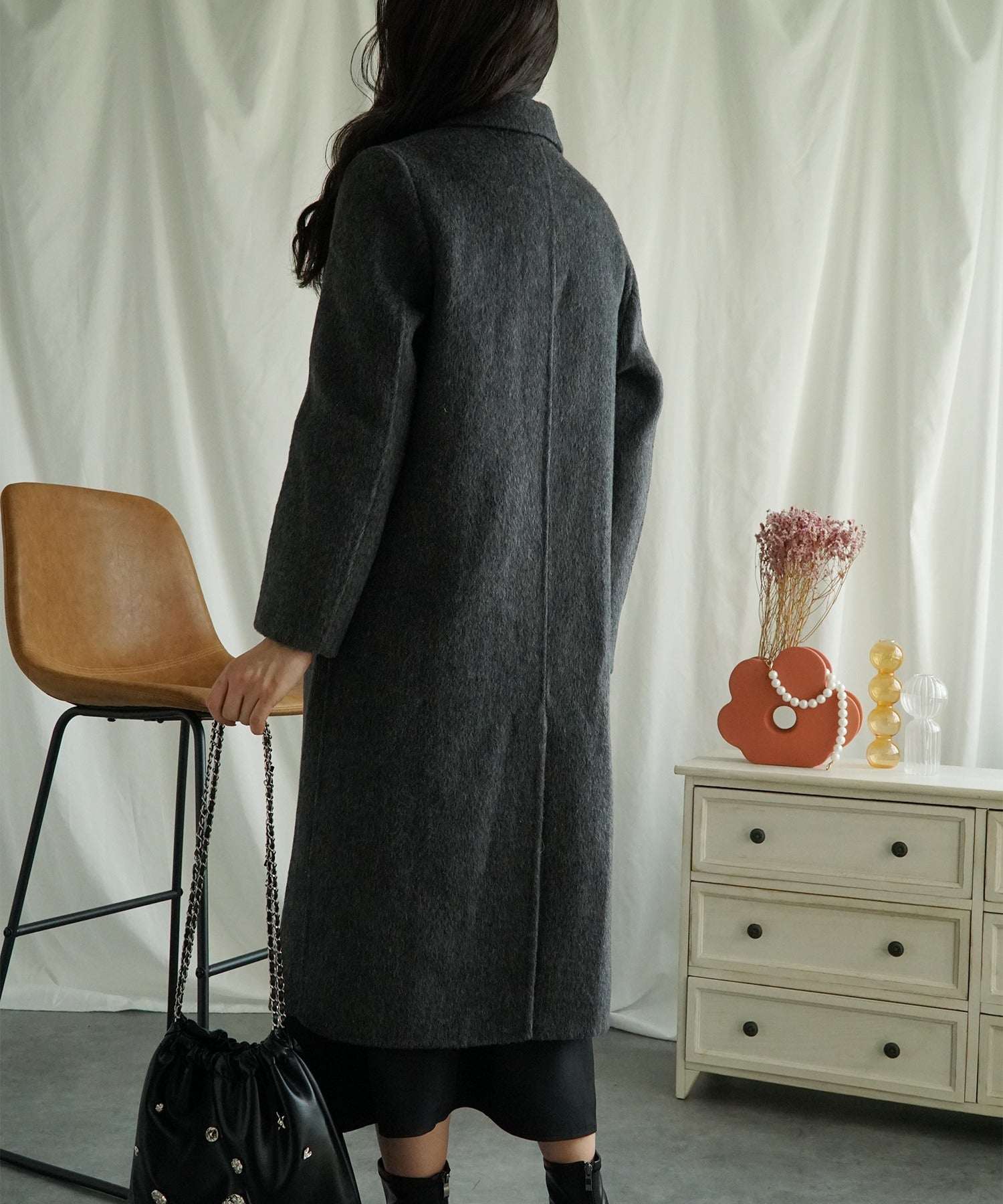 Aimoha aimoha -select-/ Wool Long Coat + Vest 2-Piece Set