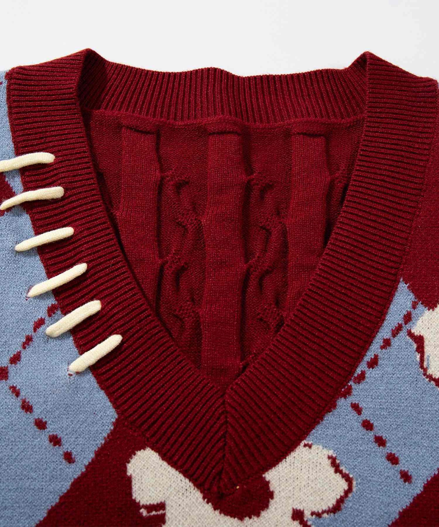 アイモハ aimoha HOOK -original- 花與阿爾蓋爾圖案瘋狂針織背心