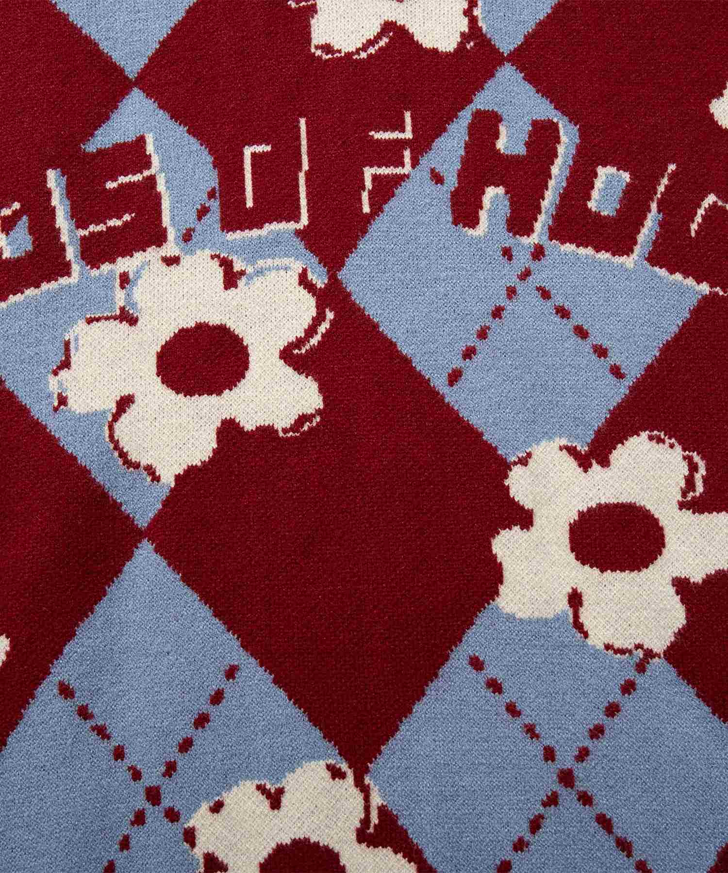 アイモハ aimoha HOOK -original- 花與阿爾蓋爾圖案瘋狂針織背心