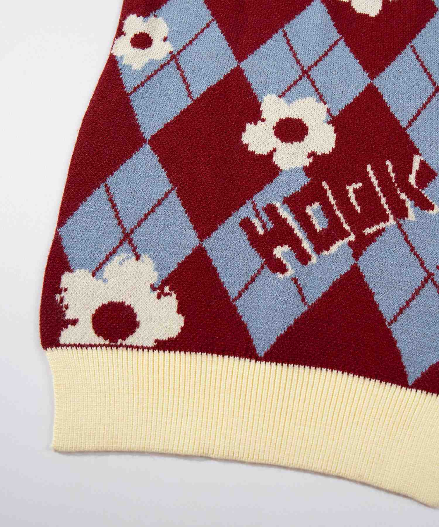 アイモハ aimoha HOOK -original- 花與阿爾蓋爾圖案瘋狂針織背心