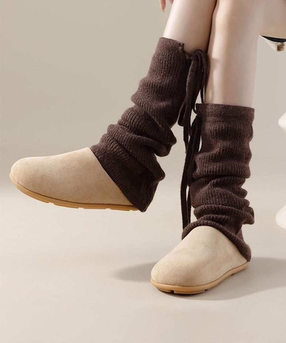 aimoha /【MOSOX】String Attached Leg Warmers Dark Gray FREE - Main Image