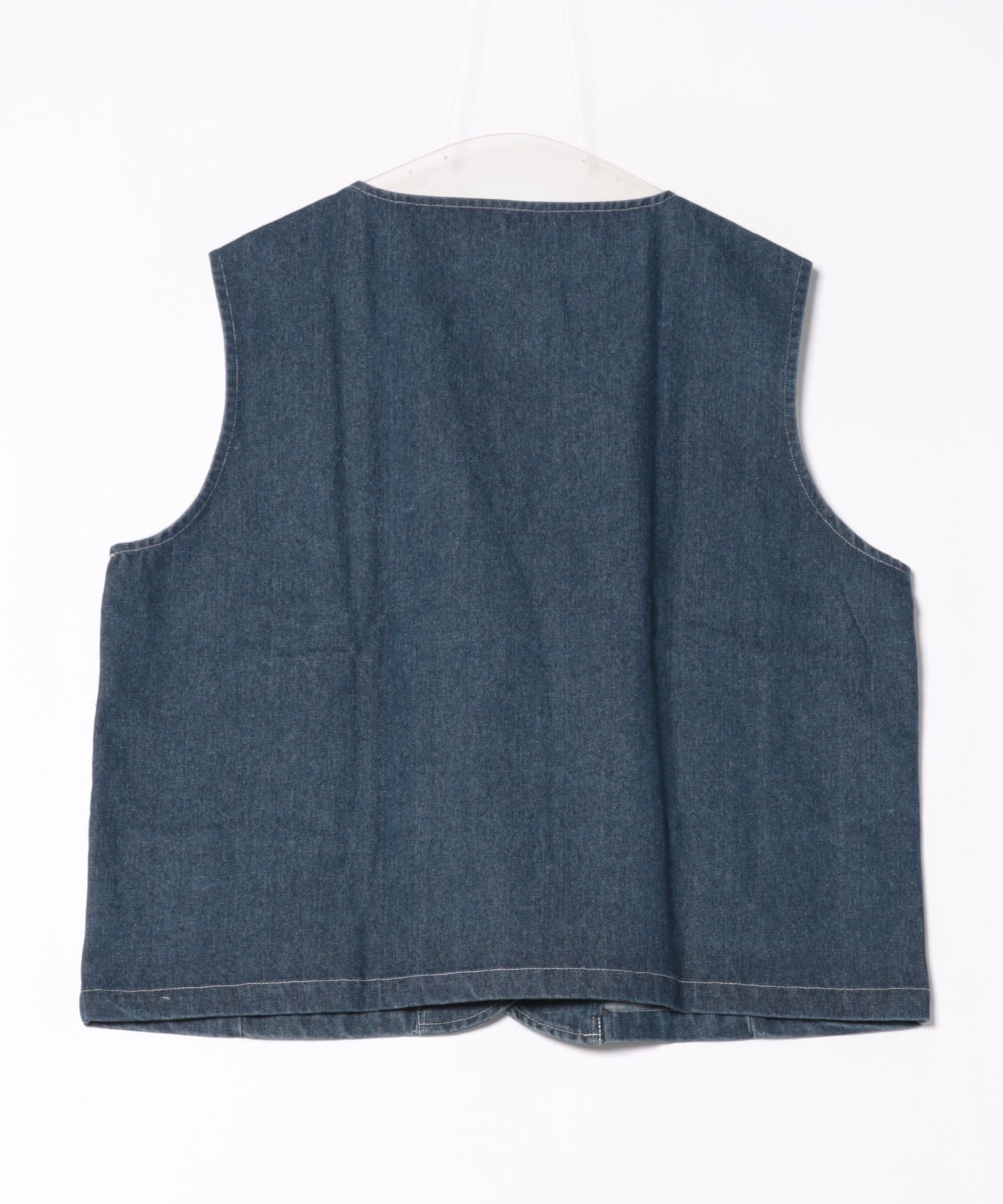 アイモハ aimoha 刺繍デニムベスト （ネイビー） ネイビー