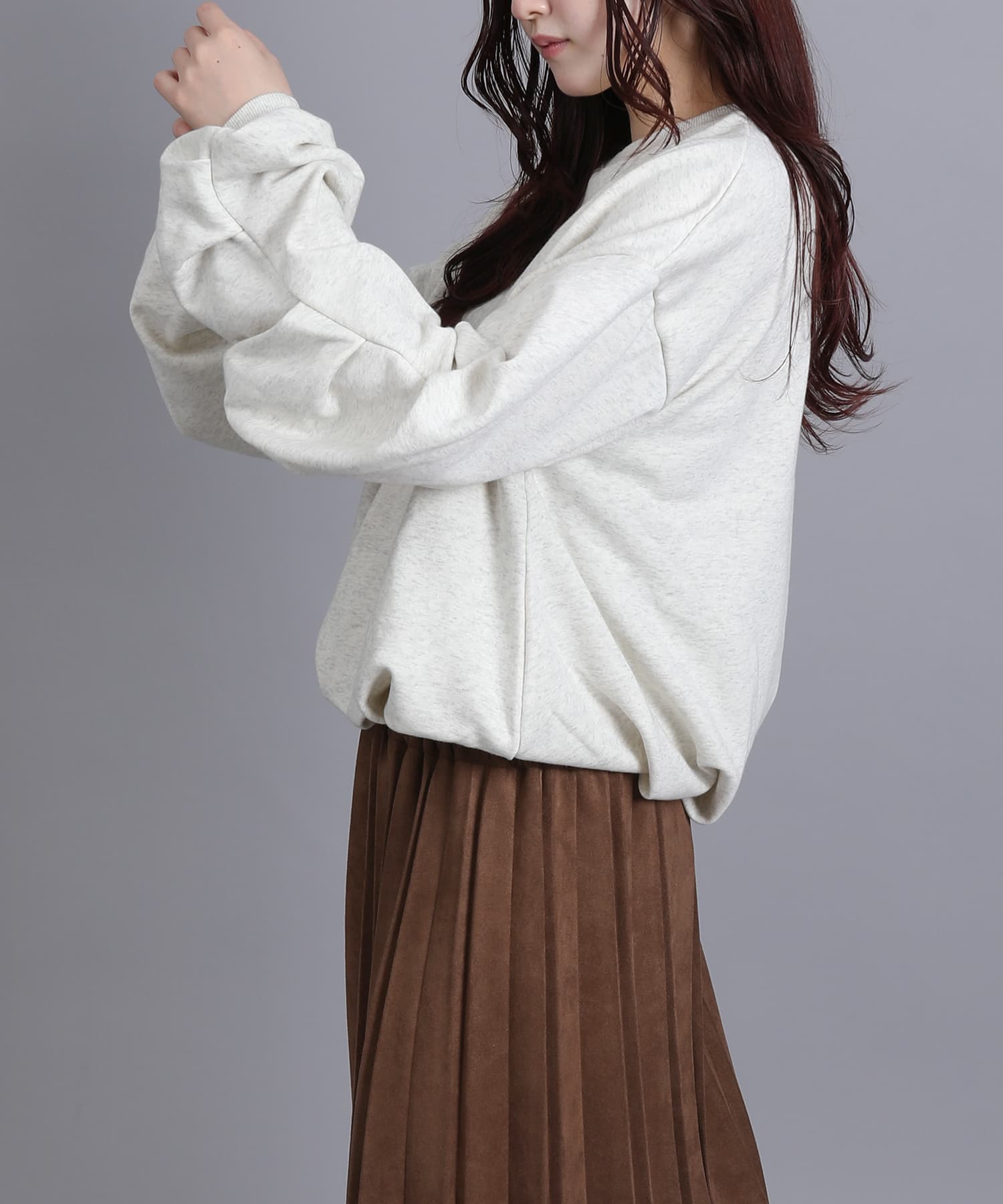 アイモハ aimoha aimoha/裏毛袖タックバルーンプルオーバー （アイボリー） アイボリー