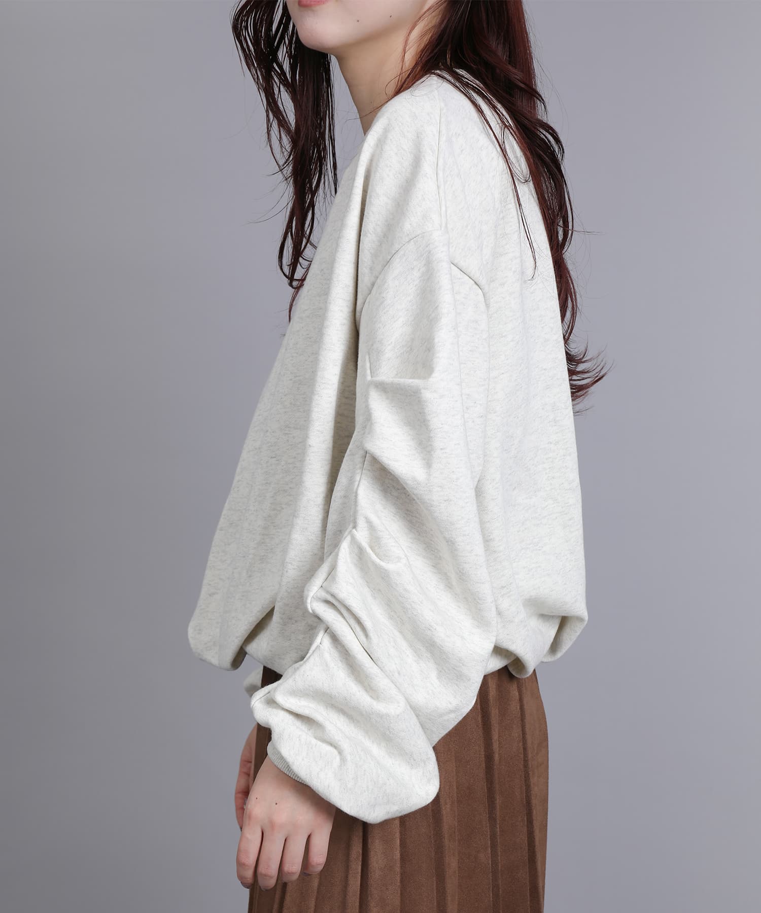 アイモハ aimoha aimoha/裏毛袖タックバルーンプルオーバー （アイボリー） アイボリー