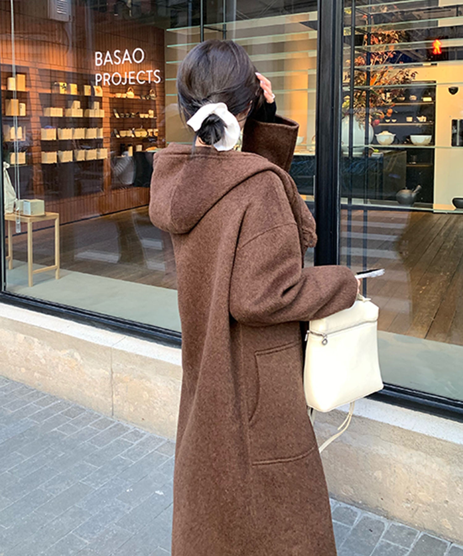 アイモハ aimoha aimoha -select-/トグルボタンナチュラルウールロングコート （コーヒー） コーヒー