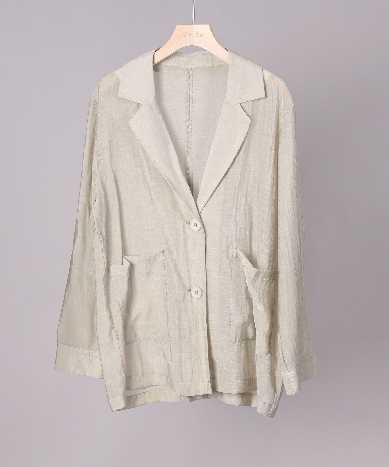 アイモハ aimoha aimoha/シアーテーラードジャケット （ベージュ） ベージュ