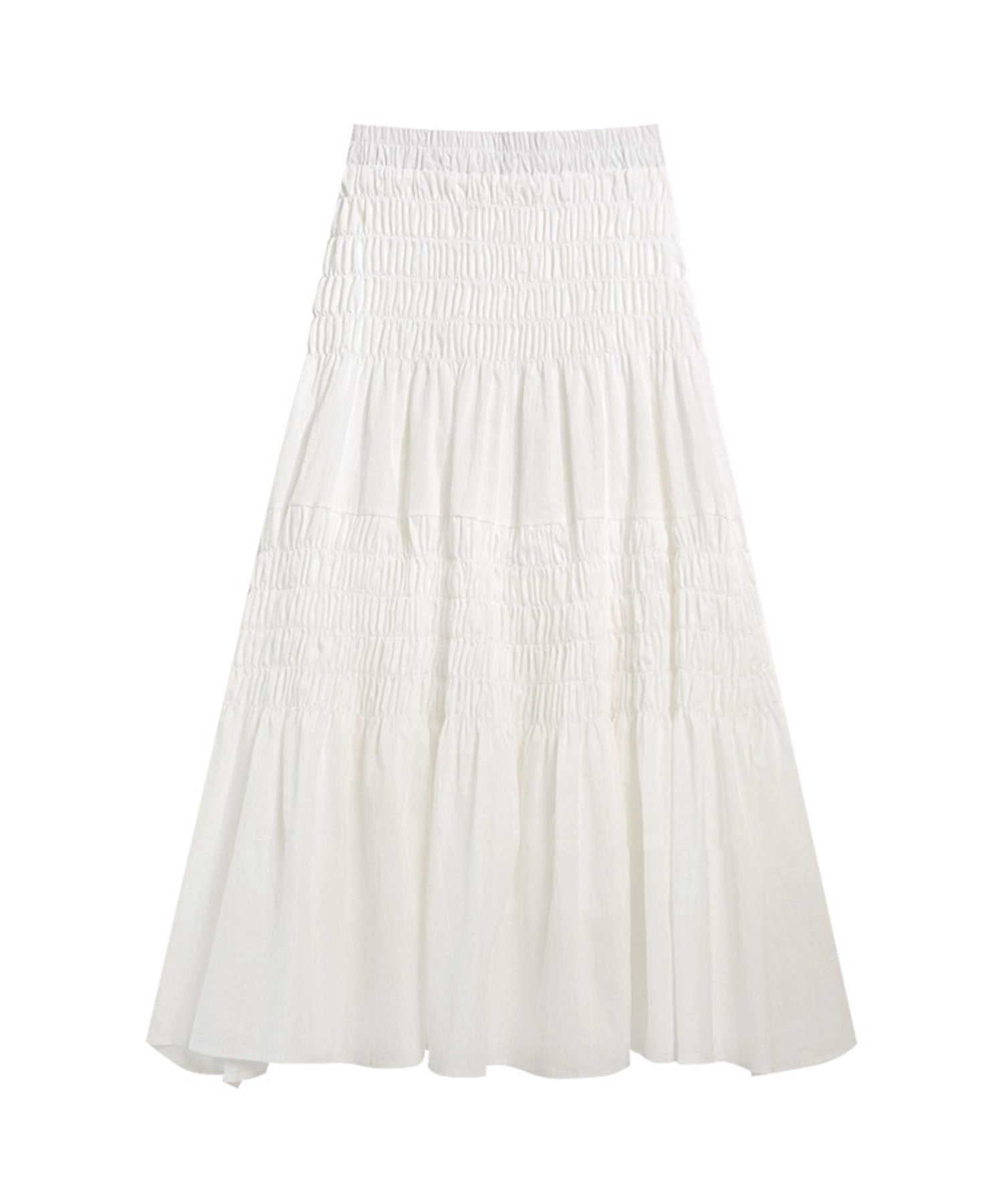 アイモハ aimoha aimoha /ギャザーティアードロングスカート （ホワイト） ホワイト