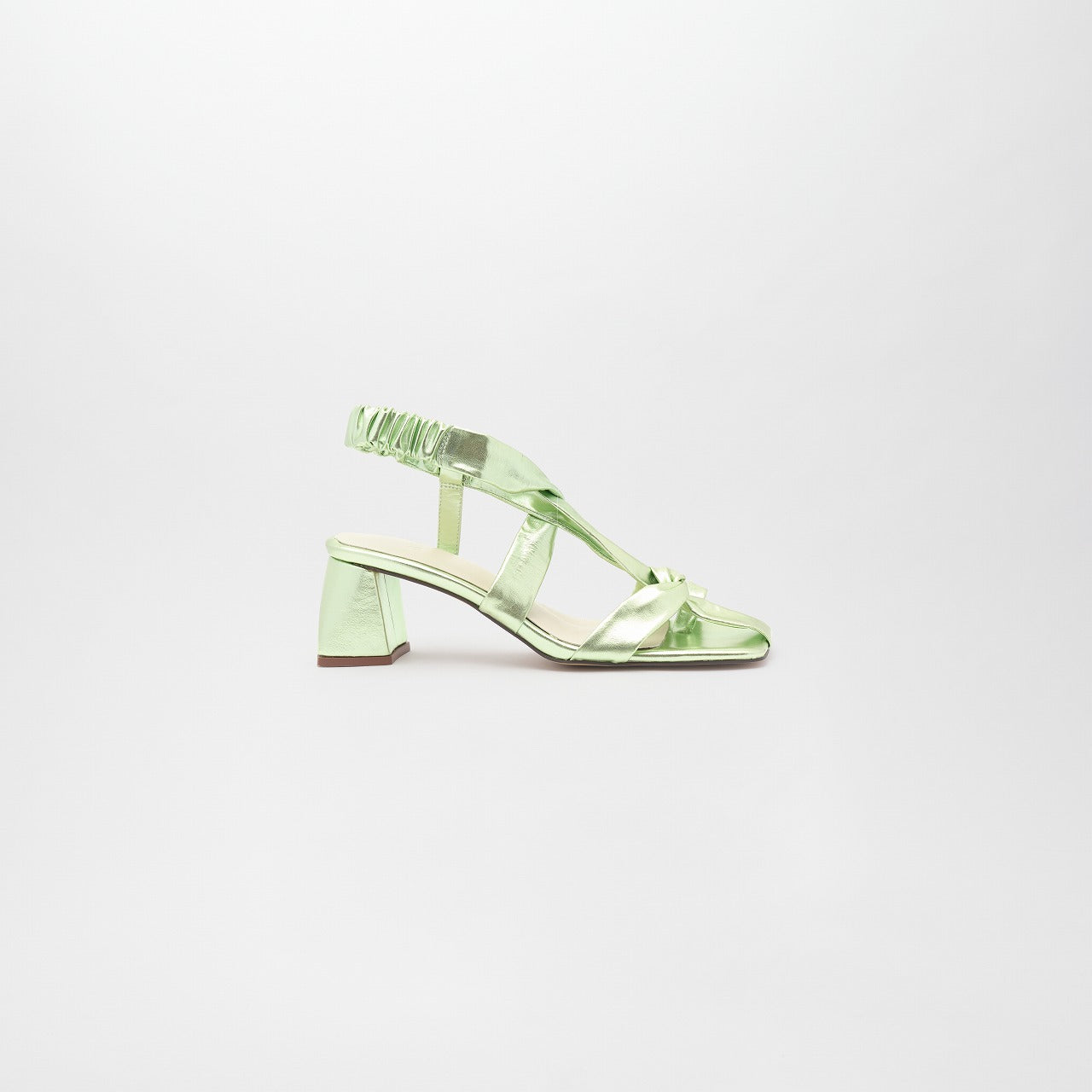 SUNNY LEATHER SANDALS,METALIC PALE GREEN