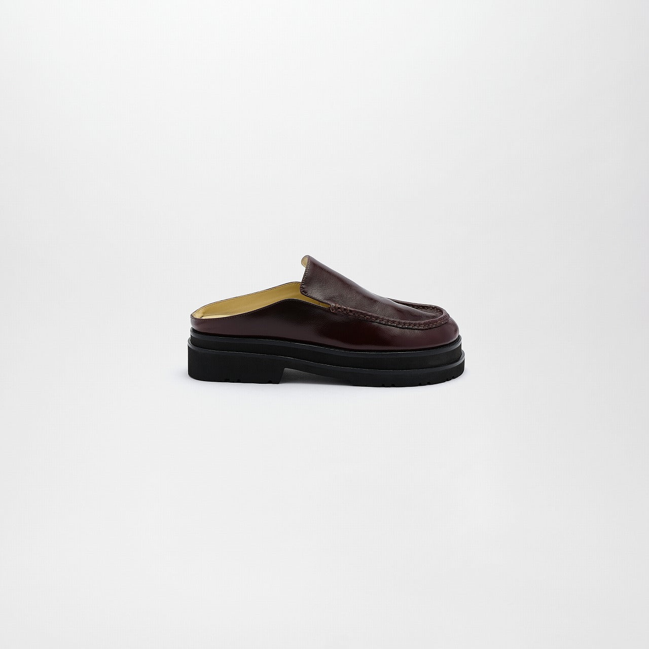 CUCRE LEATHER MULES,DARK BROWN