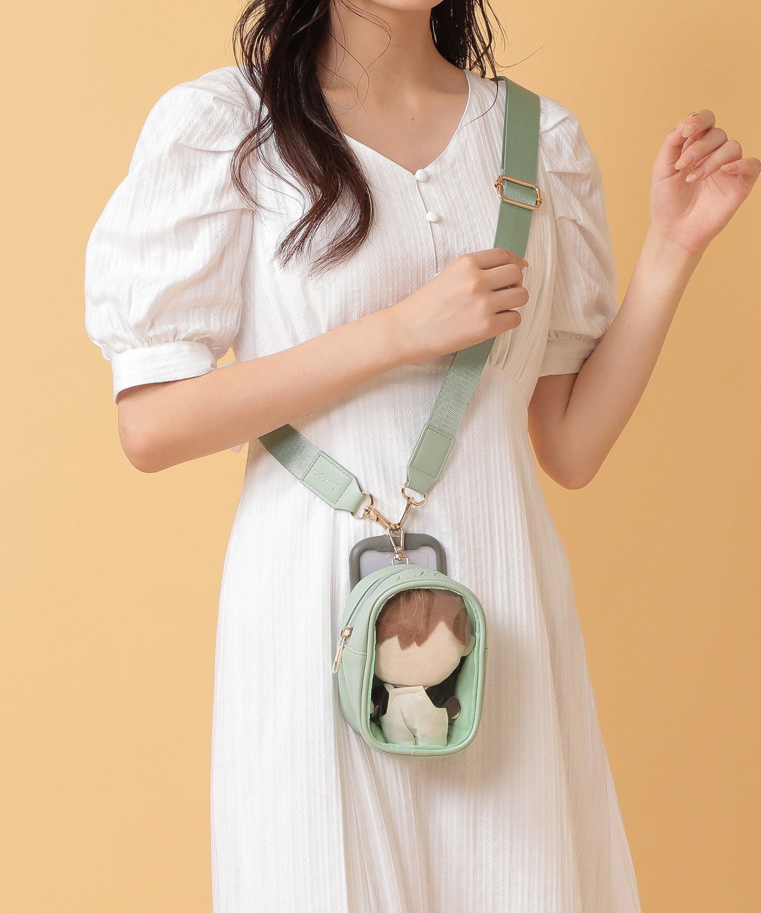 アルトローズ ALTROSE ぬいポーチ付き スマホショルダー スマホ ベルト ぬいポーチ ぬいバッグ ぬい ぬいぐるみ 収納 オタ活 推し活 推し （グリーン） グリーン