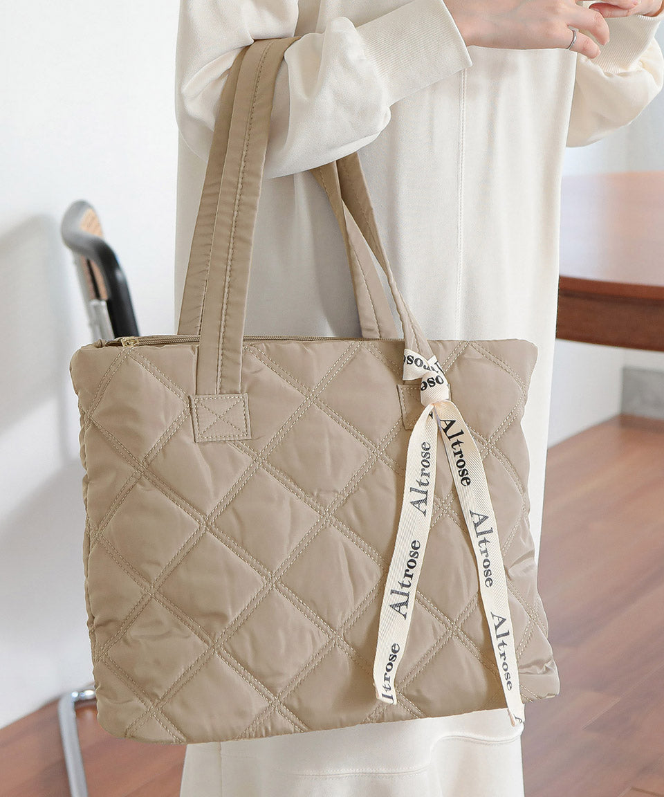 Altrose ALTROSE Tote Bag Tote Quilting Logo Ribbon Logo Ribbon A4 Commuting School Zipper Pocket Nylon
