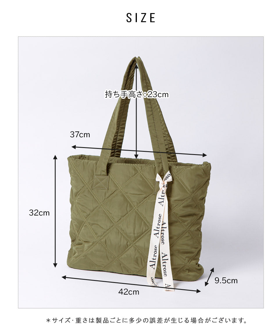 Altrose ALTROSE Tote Bag Tote Quilting Logo Ribbon Logo Ribbon A4 Commuting School Zipper Pocket Nylon