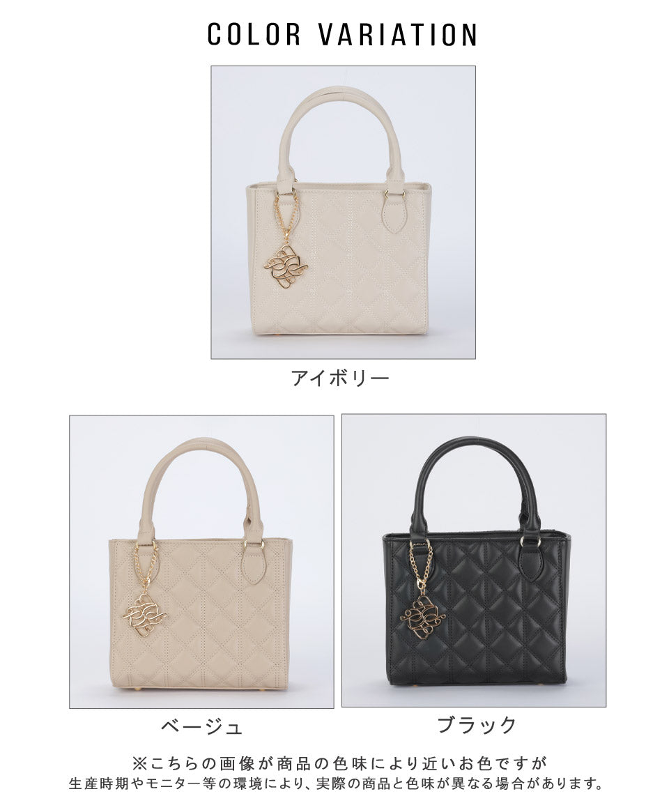 アルトローズ ALTROSE ショルダーバッグ ショルダー トートバッグ トート 2WAY 2way キルト キルティング ロゴチャーム フェミニン 綺麗め キレイめ ガル （ブラック） ブラック