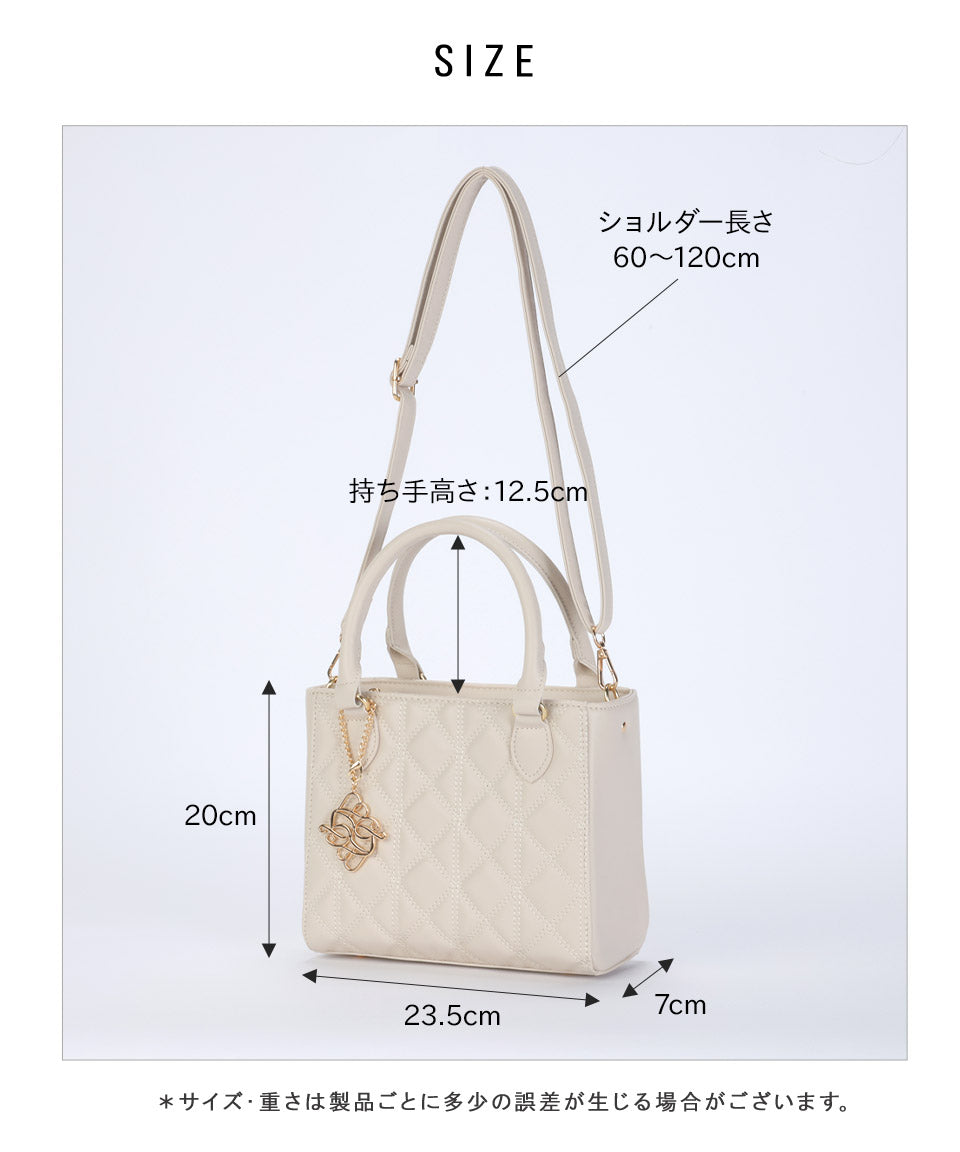 アルトローズ ALTROSE ショルダーバッグ ショルダー トートバッグ トート 2WAY 2way キルト キルティング ロゴチャーム フェミニン 綺麗め キレイめ ガル （ブラック） ブラック