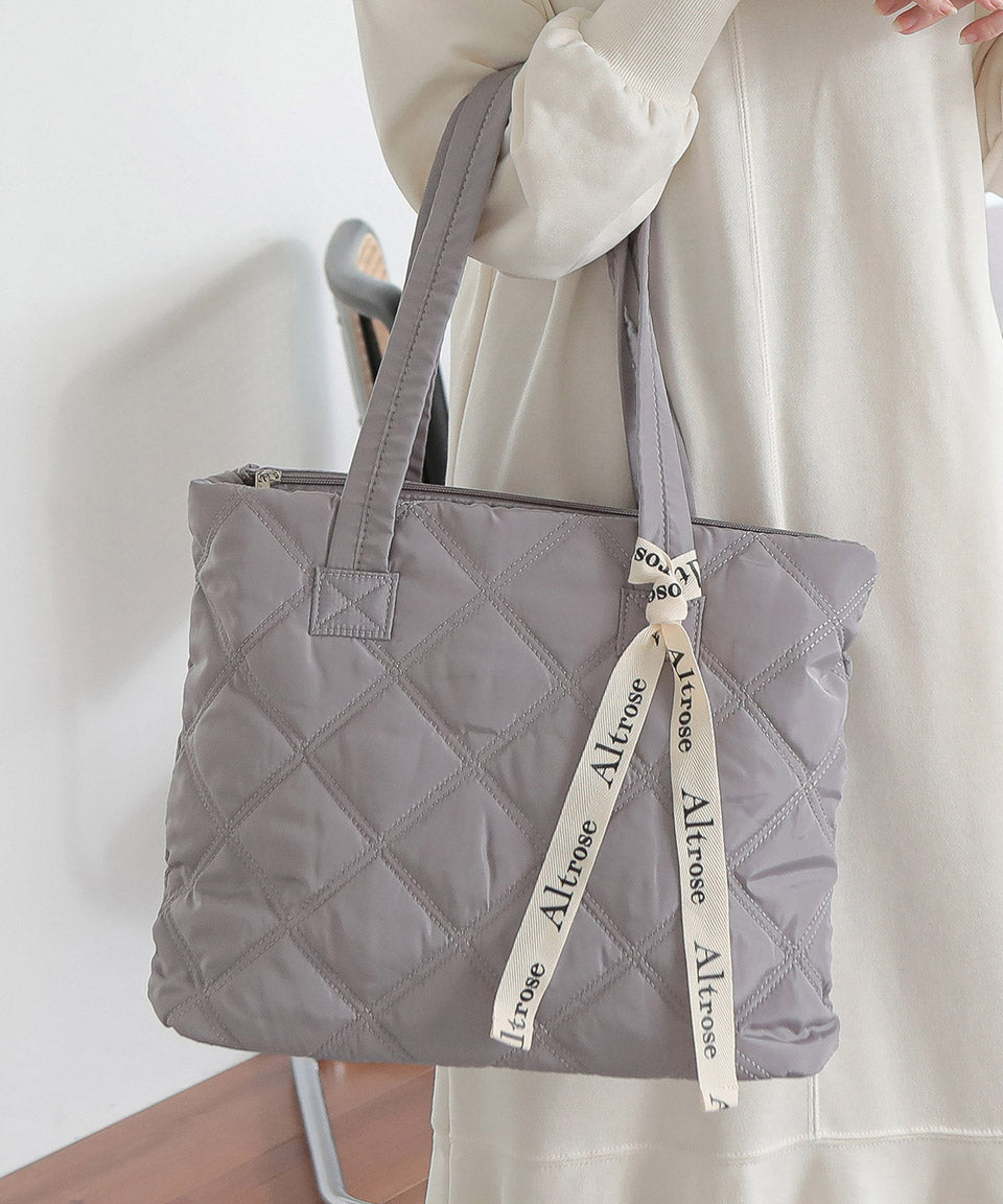 Altrose ALTROSE Tote Bag Tote Quilting Logo Ribbon Logo Ribbon A4 Commuting School Zipper Pocket Nylon